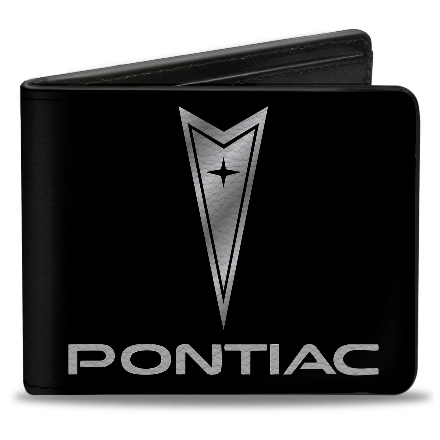 Bi-Fold Wallet - Pontiac Black Silver Logo CENTERED