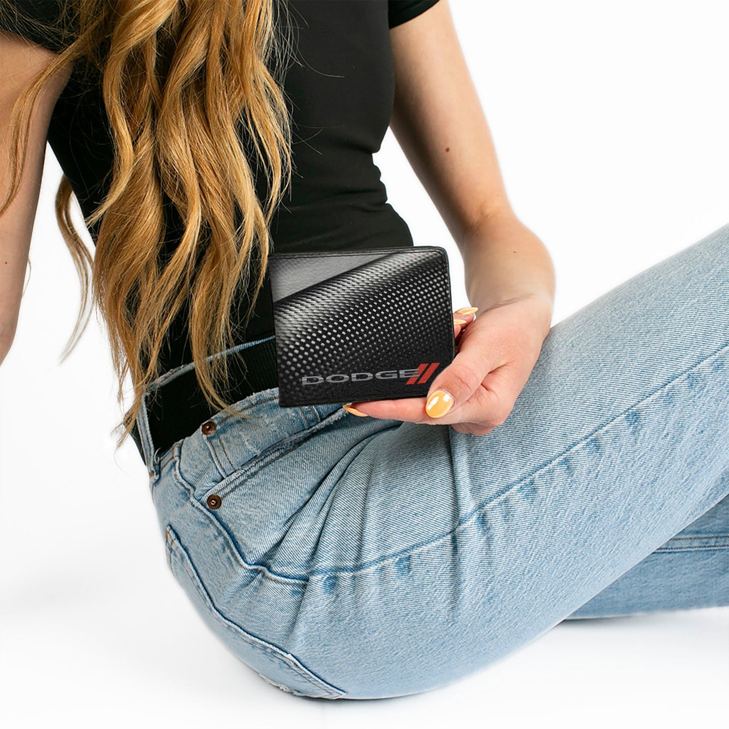 Bi-Fold Wallet - Dodge Red Rhombus Carbon Fiber