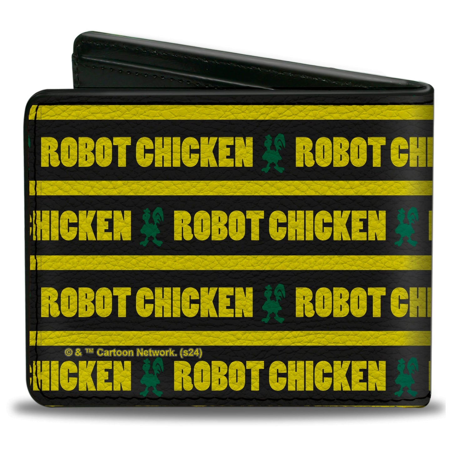 Bi-Fold Wallet - ROBOT CHICKEN Title Logo Stripe Black/Yellow/Green