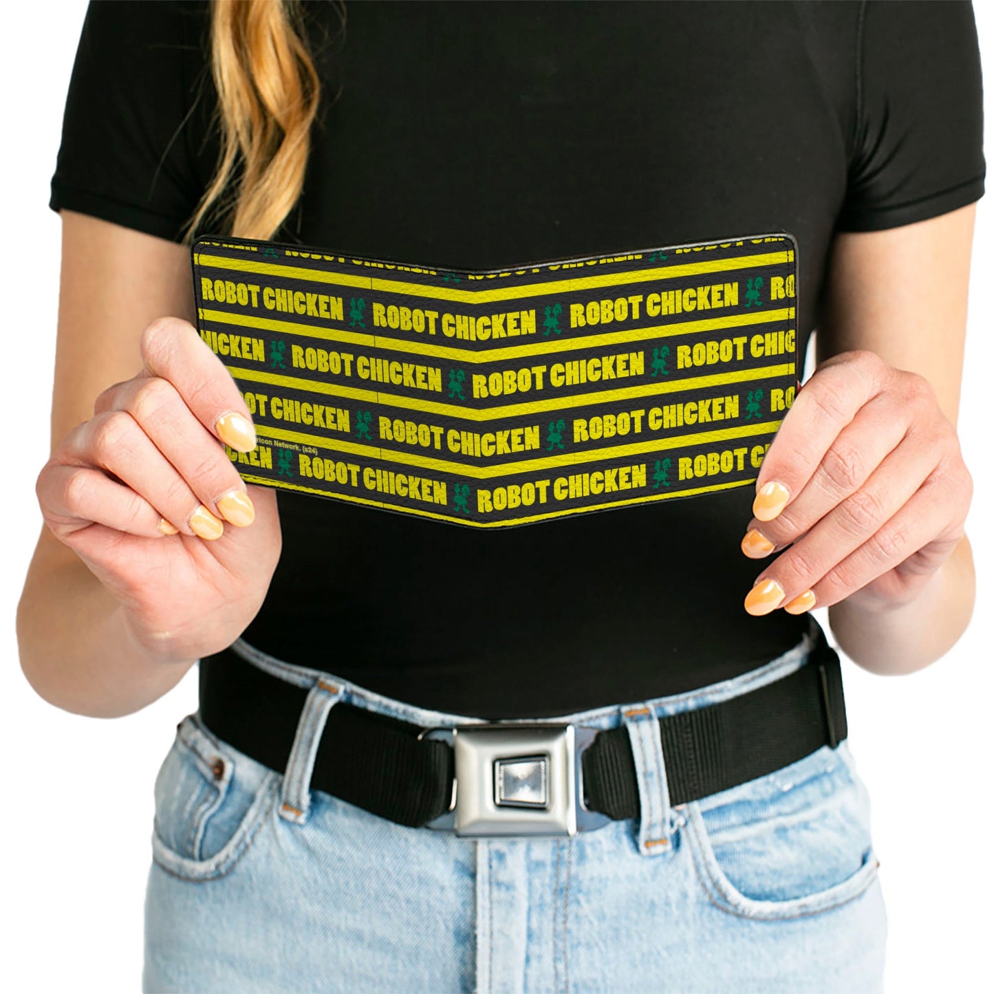Bi-Fold Wallet - ROBOT CHICKEN Title Logo Stripe Black/Yellow/Green