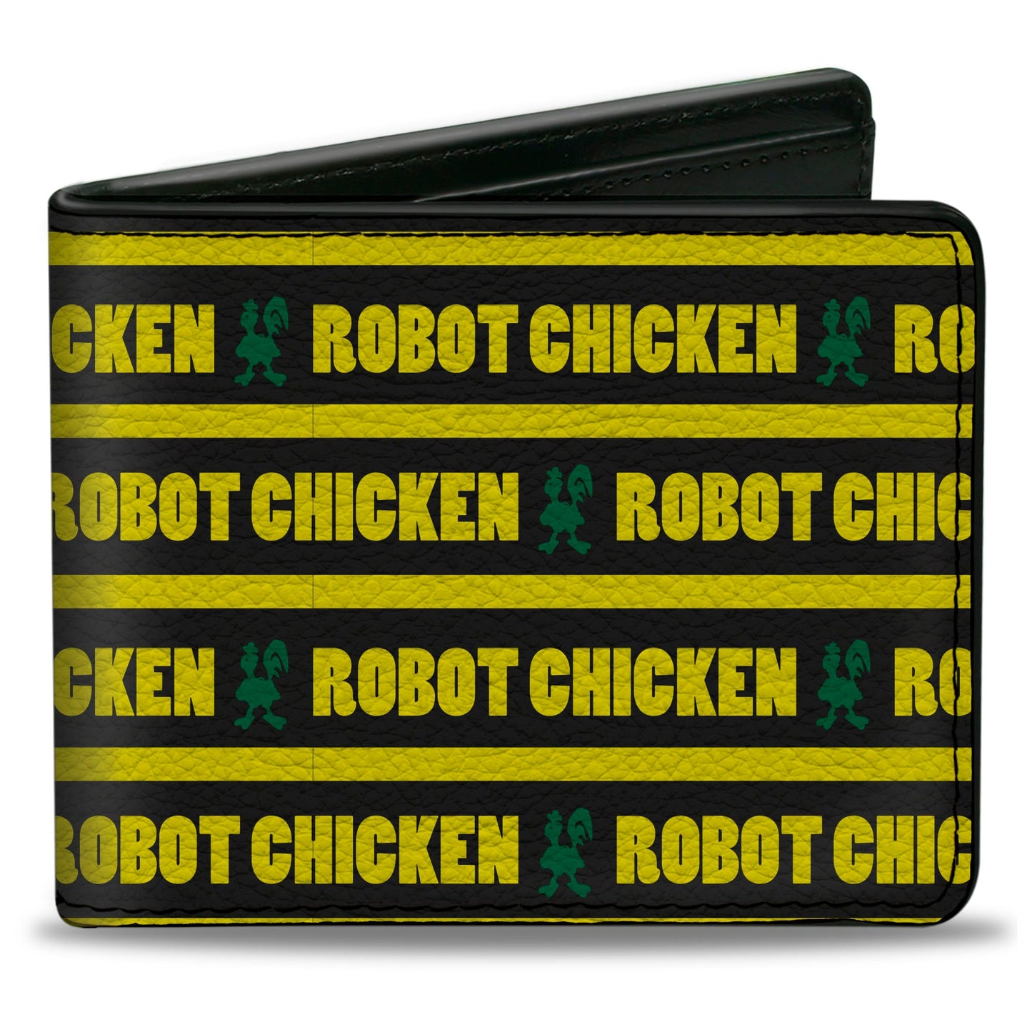 Bi-Fold Wallet - ROBOT CHICKEN Title Logo Stripe Black/Yellow/Green