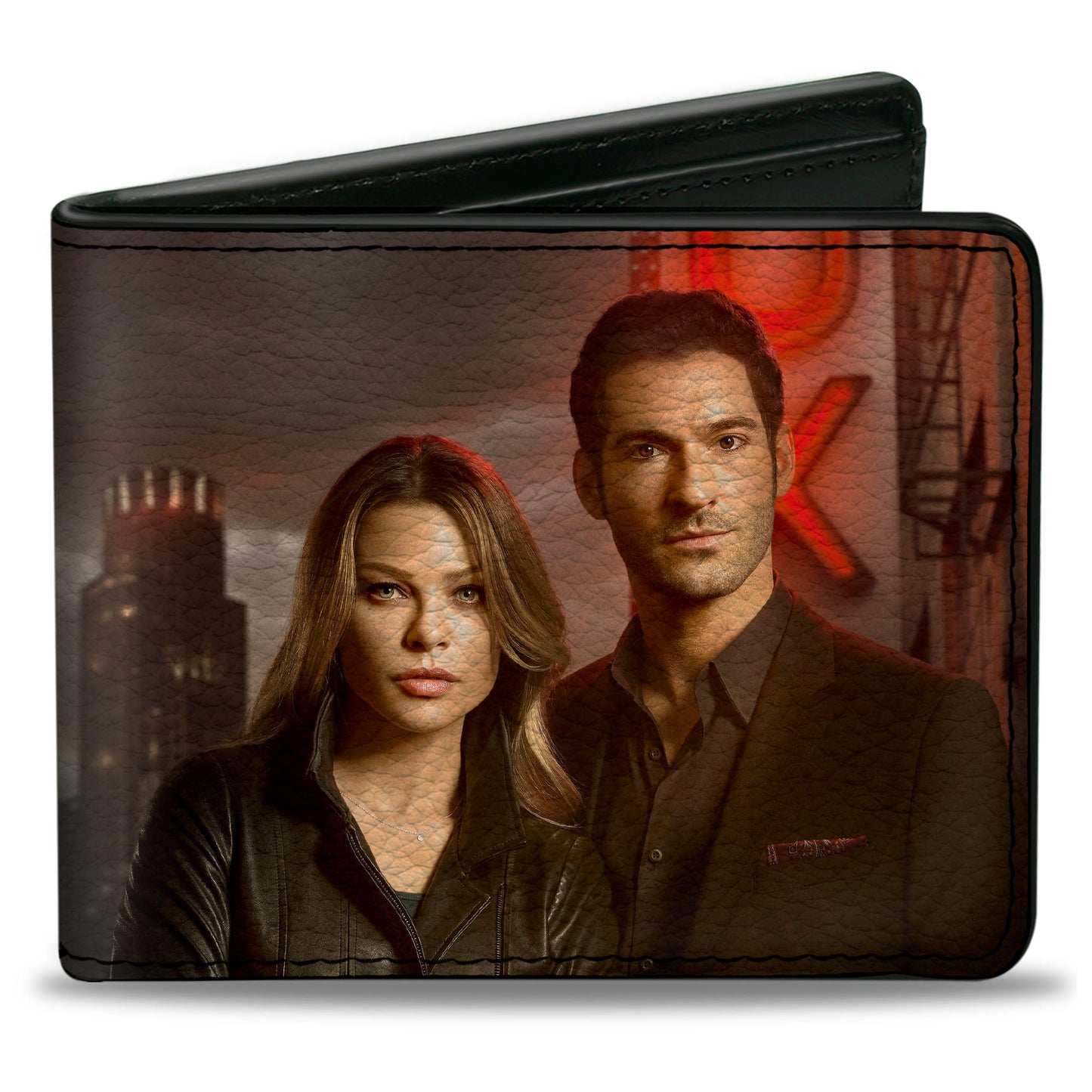 Bi-Fold Wallet - LUCIFER Title Logo and Detective Chloe Lux Nightclub Pose