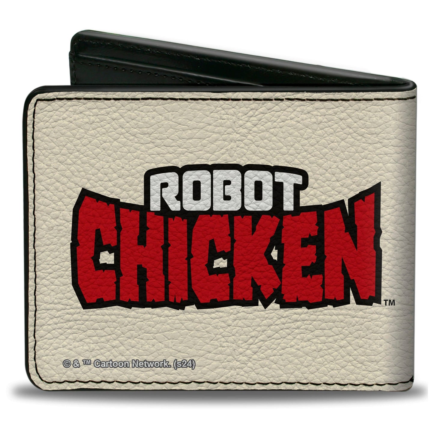 Bi-Fold Wallet - ROBOT CHICKEN Silhouette Chicken and Title Logo Ivory/Red