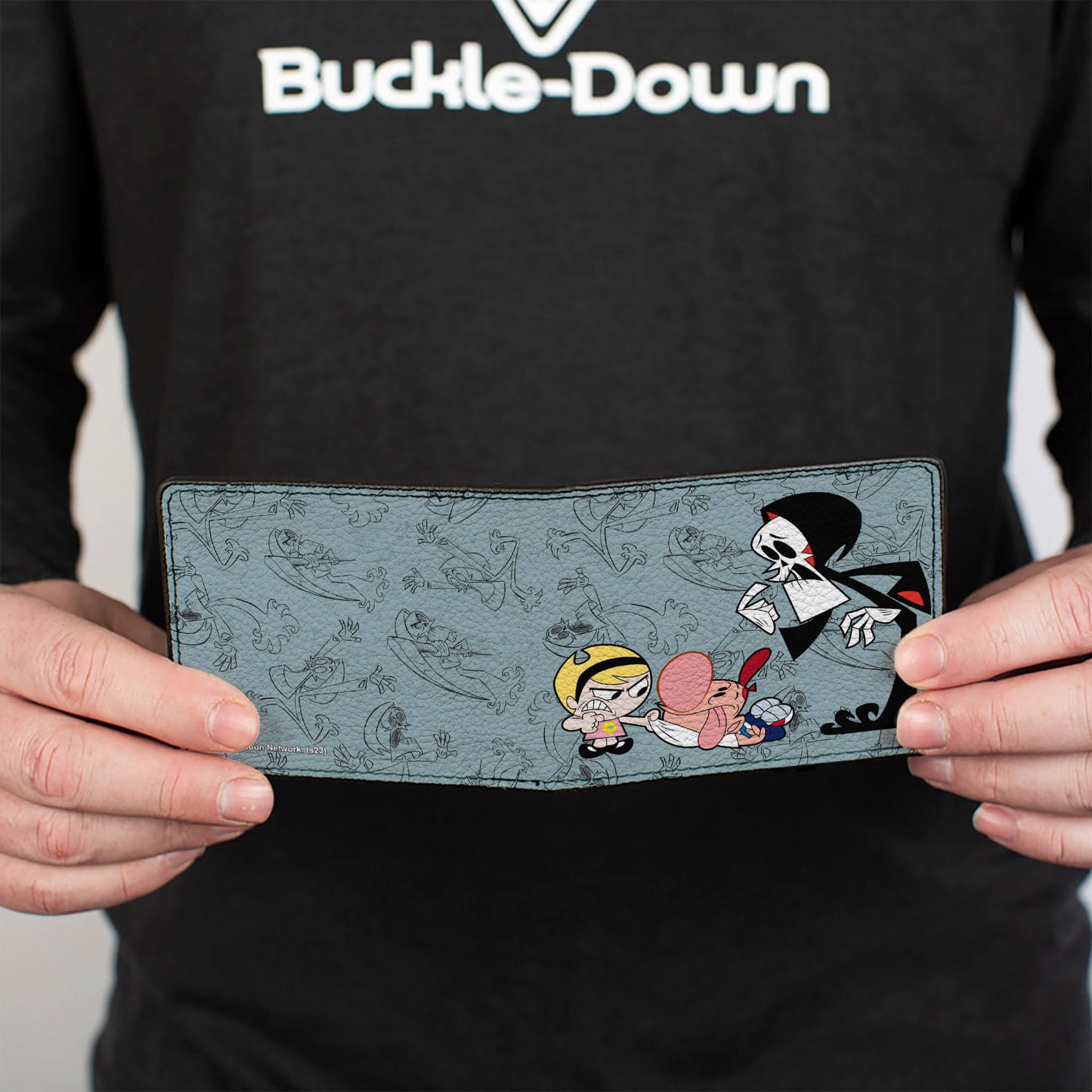 Bi-Fold Wallet - The Grim Adventures of Billy & Mandy Group Pose and Grim Sketches Gray