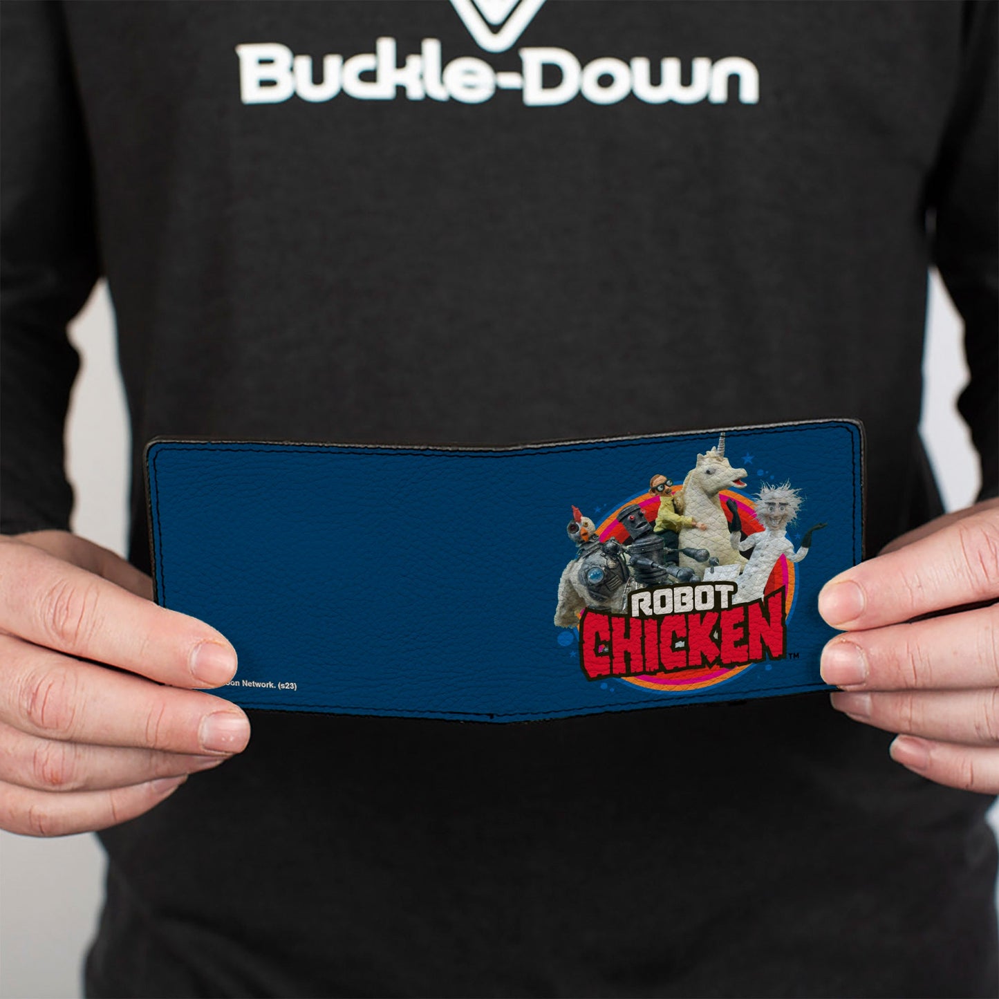 Bi-Fold Wallet - ROBOT CHICKEN Title Logo and Group Pose Blue