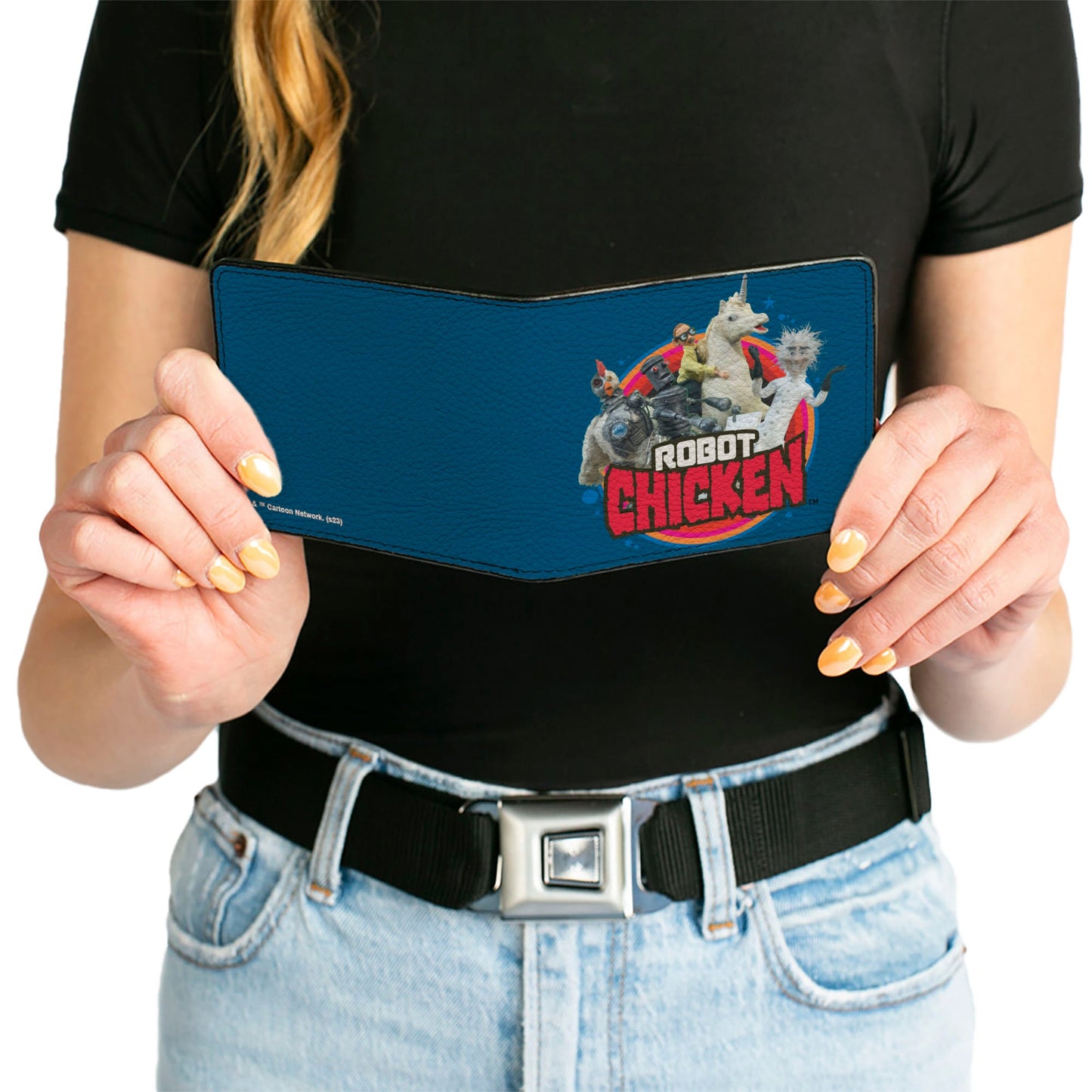 Bi-Fold Wallet - ROBOT CHICKEN Title Logo and Group Pose Blue