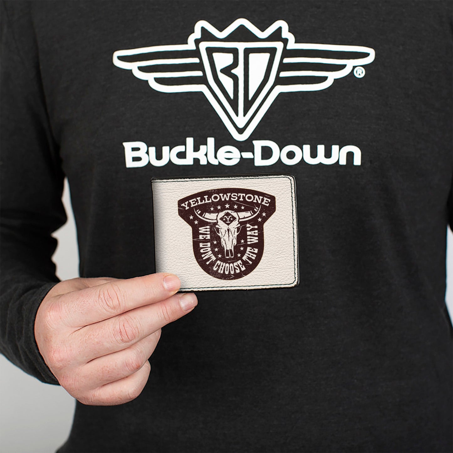 Bi-Fold Wallet - YELLOWSTONE WE DON'T CHOOSE THE WAY Badge White/Brown