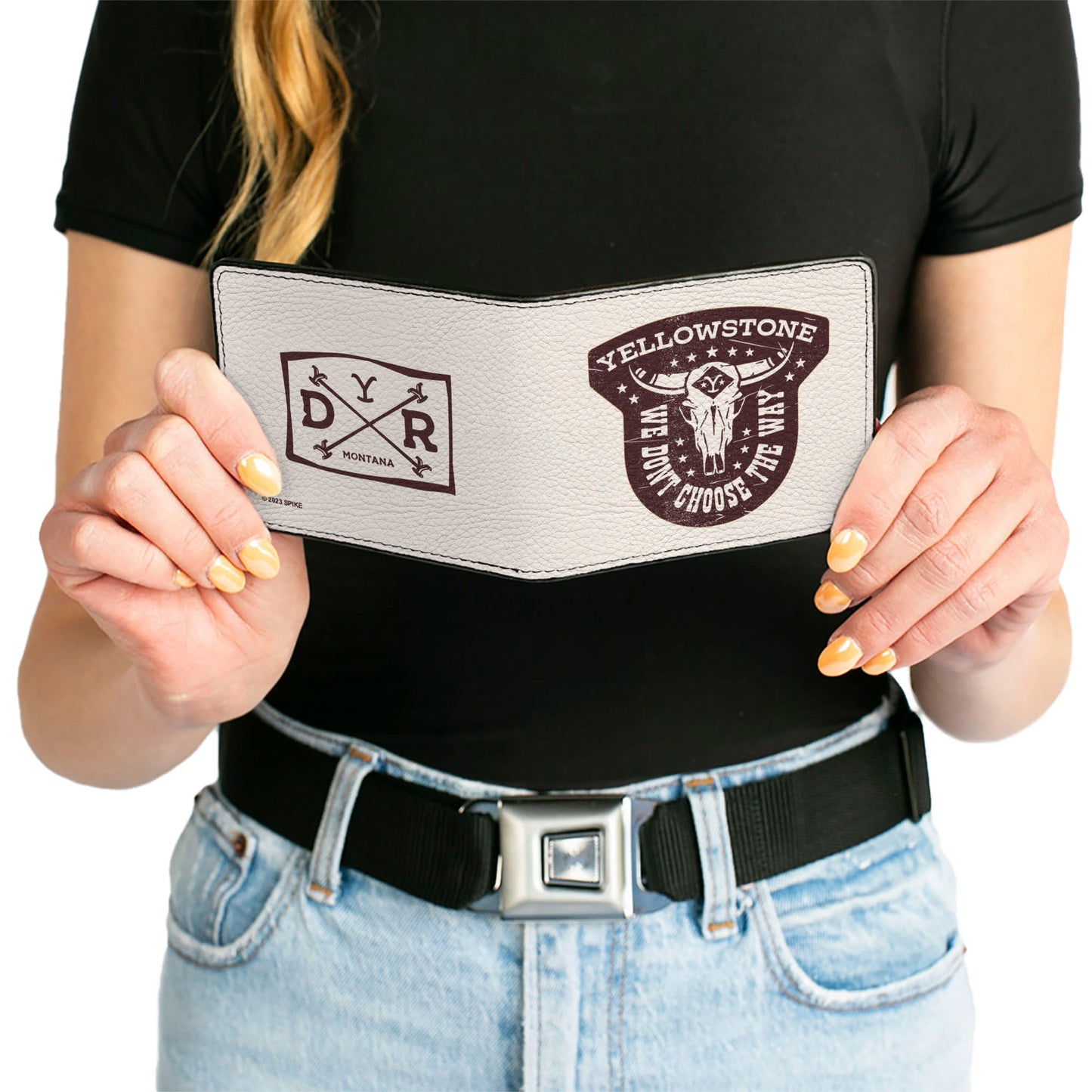 Bi-Fold Wallet - YELLOWSTONE WE DON'T CHOOSE THE WAY Badge White/Brown