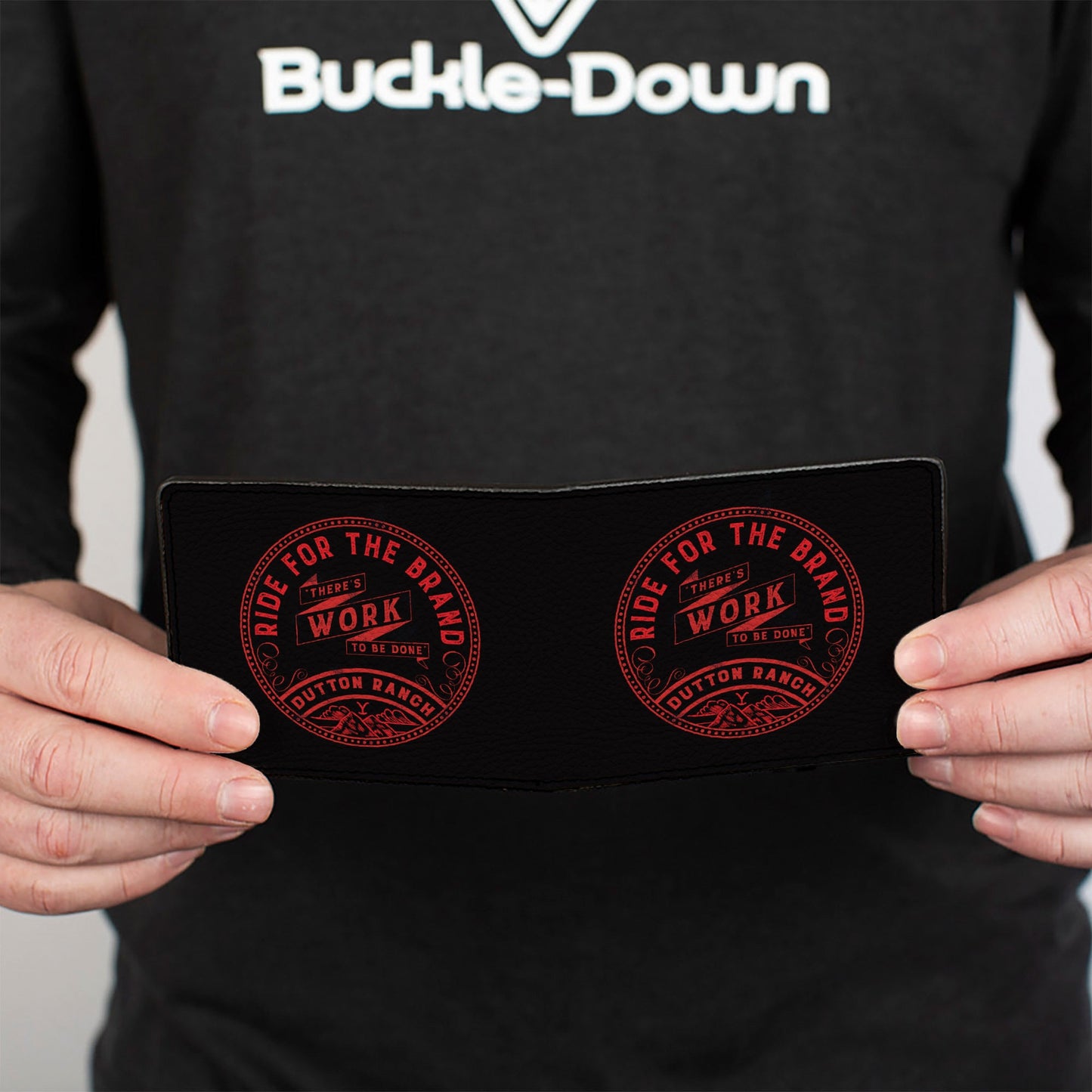 Bi-Fold Wallet - Yellowstone RIDE FOR THE BRAND DUTTON RANCH Logo Black/Red
