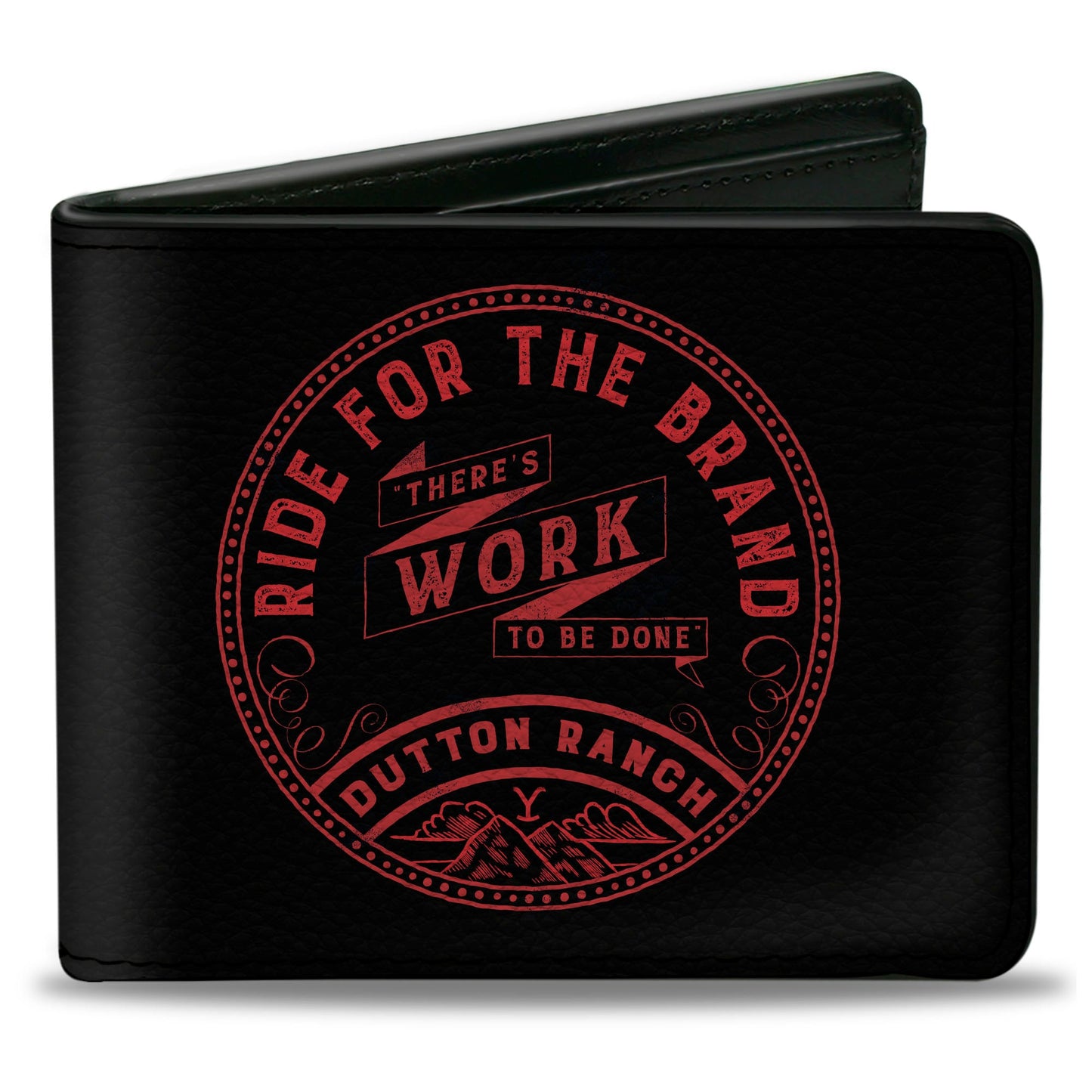 Bi-Fold Wallet - Yellowstone RIDE FOR THE BRAND DUTTON RANCH Logo Black/Red