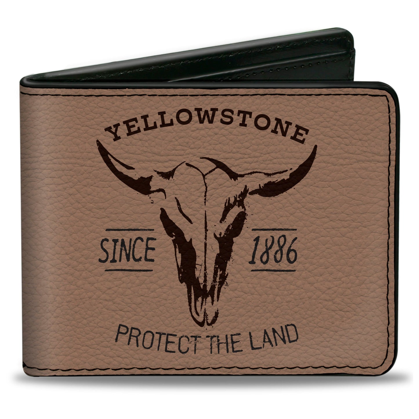 Bi-Fold Wallet - YELLOWSTONE PROTECT THE LAND SINCE 1886 Tan/Brown