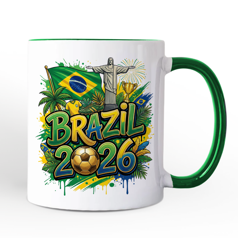 Brazil 2026 Soccer Cup Global Championship Mug, Football Fans Gift
