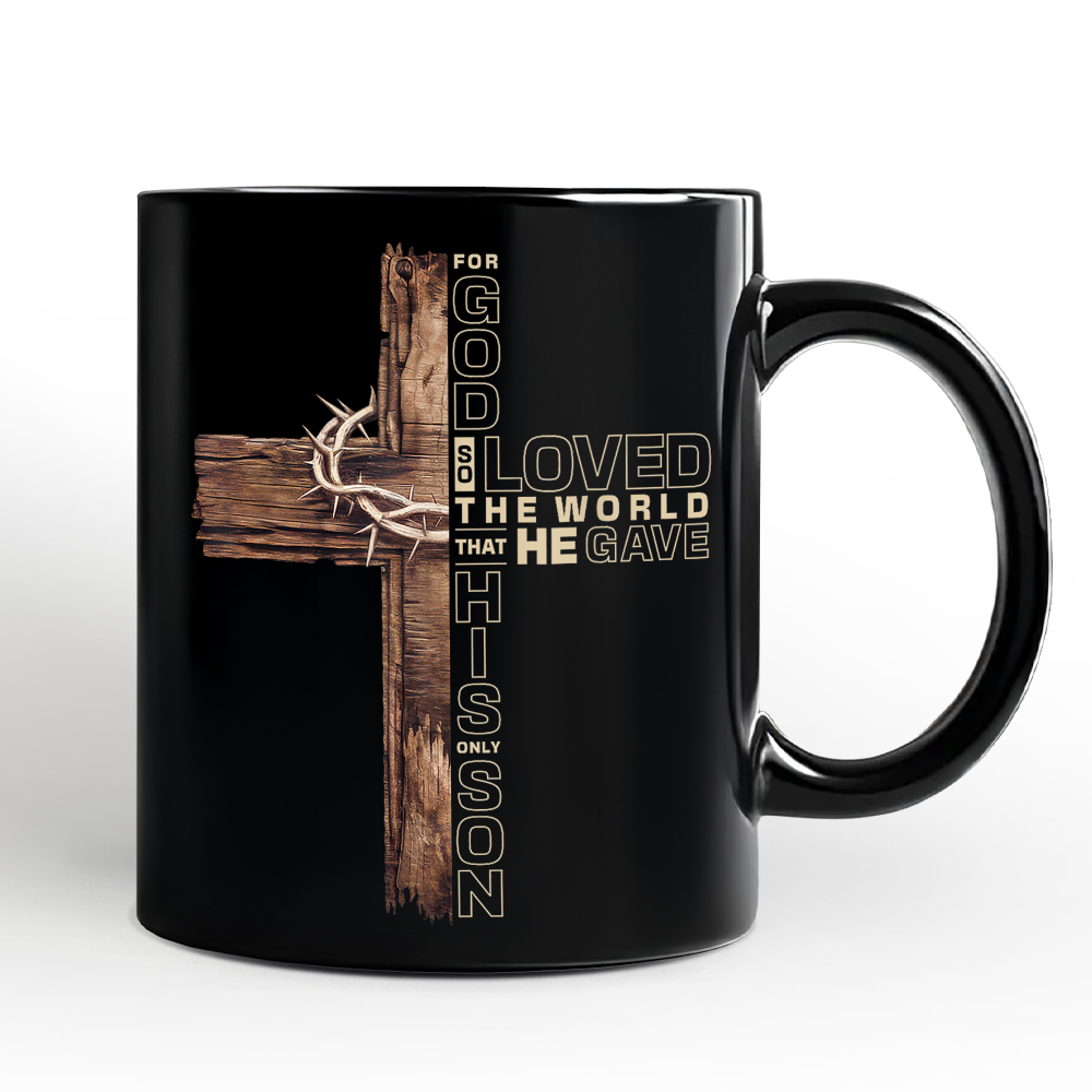 God Gave His Only Son Cross Mug, Christian John 3:16 Faith Gift