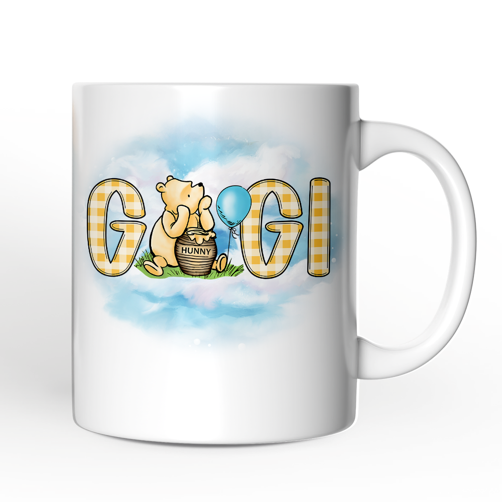 Gingham Bear Gigi Personalized Mug, Honey Bear Family Gift with Custom Name