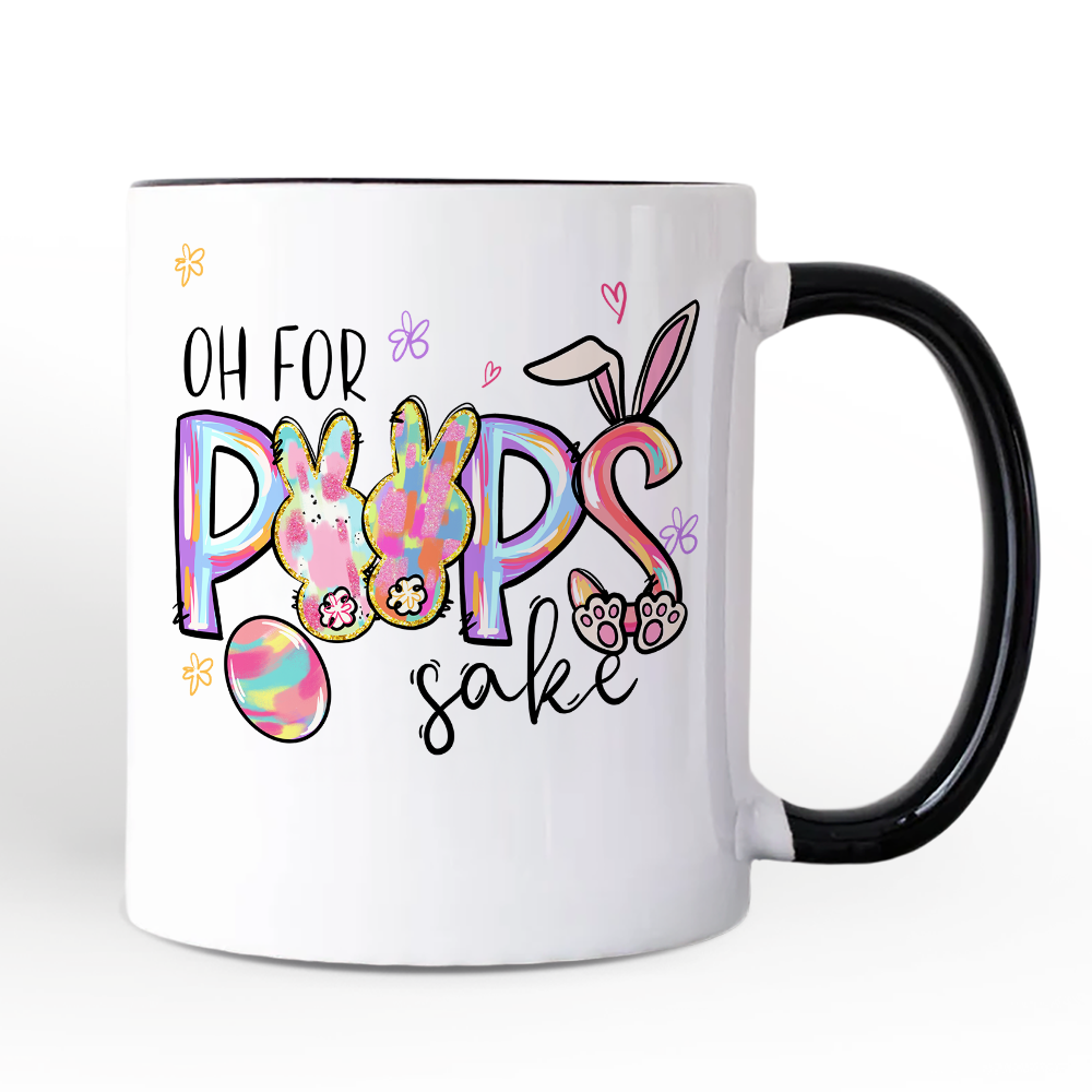 Oh For Peeps Sake Personalized Mug, Funny Easter Bunny Spring Gift with Custom Name