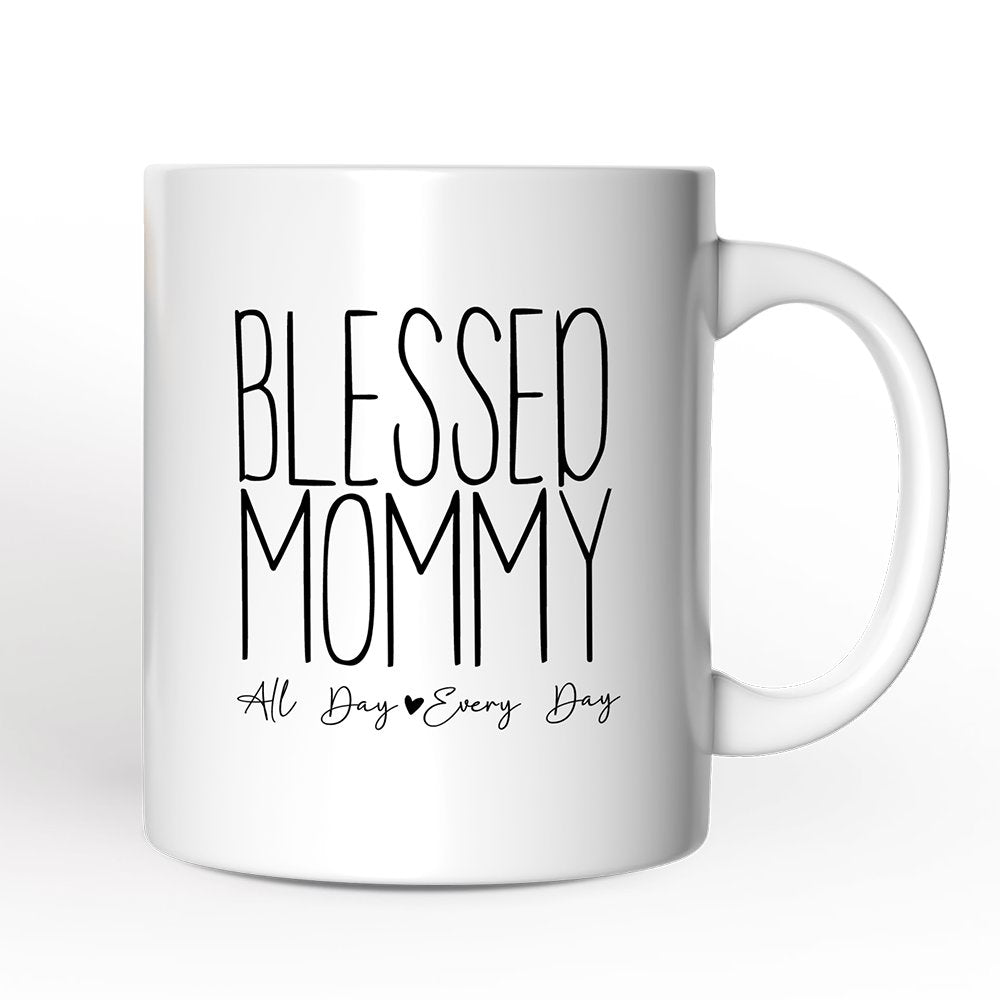 New Mom Personalized Mug, Blessed Mommy Gift With Custom Name and Year