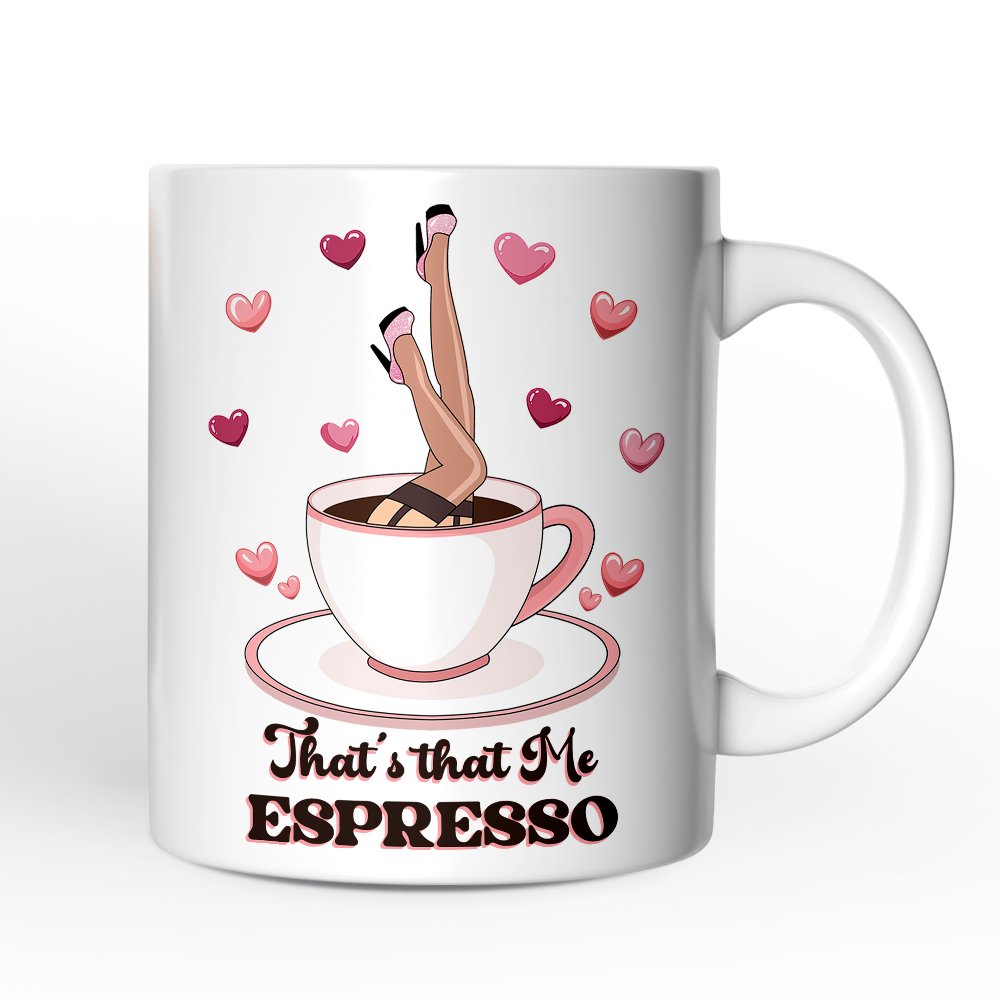 Thatโs That Me Expresso Vibe Personalized Mug, Retro Girls Valentine and Galentine Gift With Custom Name