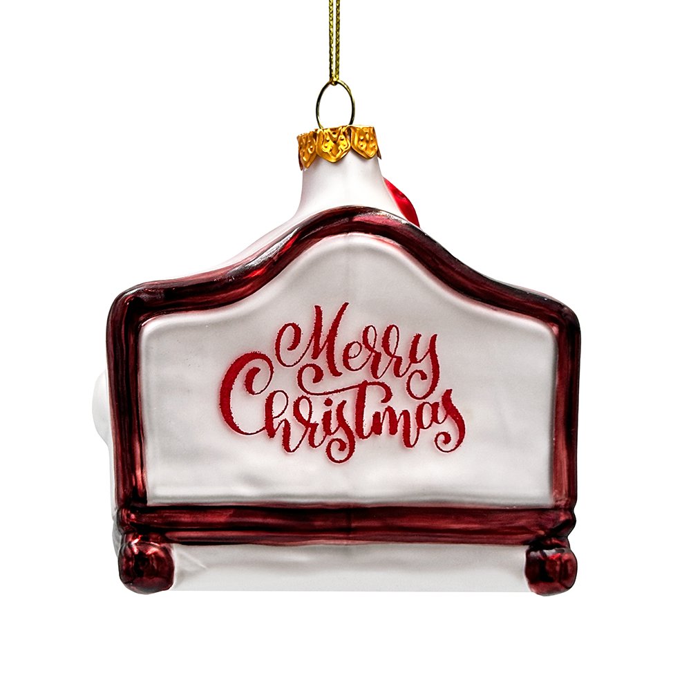 Charming Kids on the Couch Glass Christmas Ornament, Sentimental Holiday Tree Decor