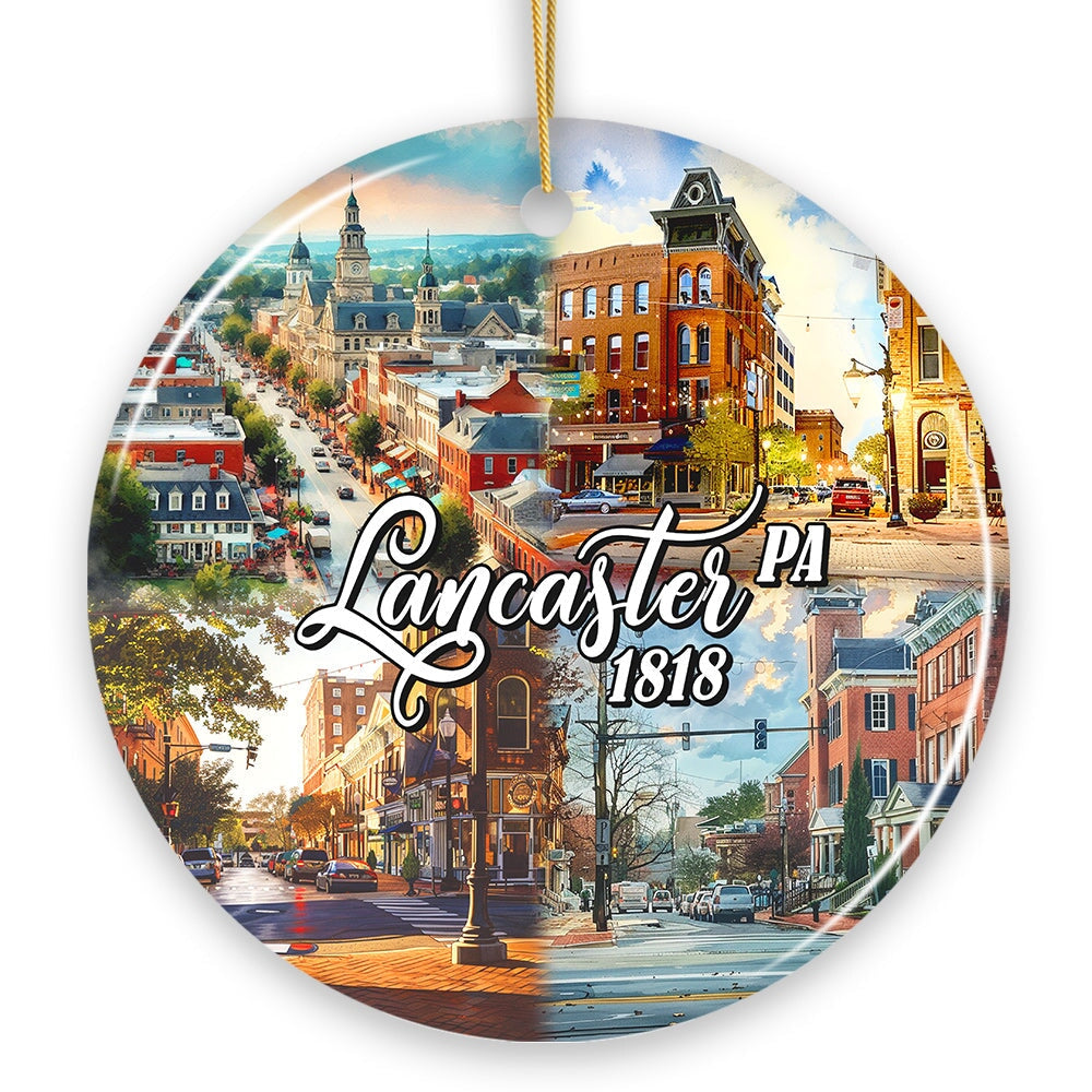 Artistic Lancaster Pennsylvania Ornament, Beautiful Amish Cultures and Countryside Christmas Gift