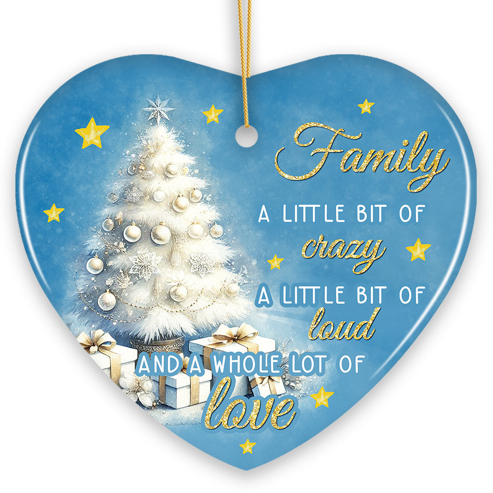 Whimsical Family Quote Ornament, Enchanting White Christmas Appreciation Gift and Tree Decor