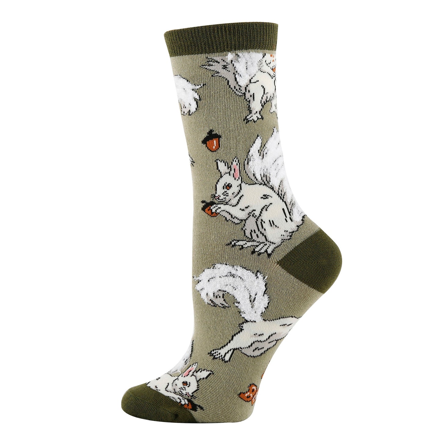 Women's White Fox Squirrel Socks