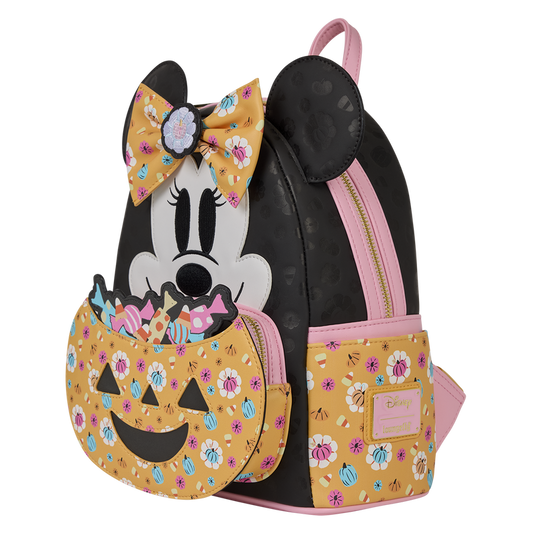 Loungefly Disney: Minnie Mouse Cosplay Floral Pumpkin Mini Backpack