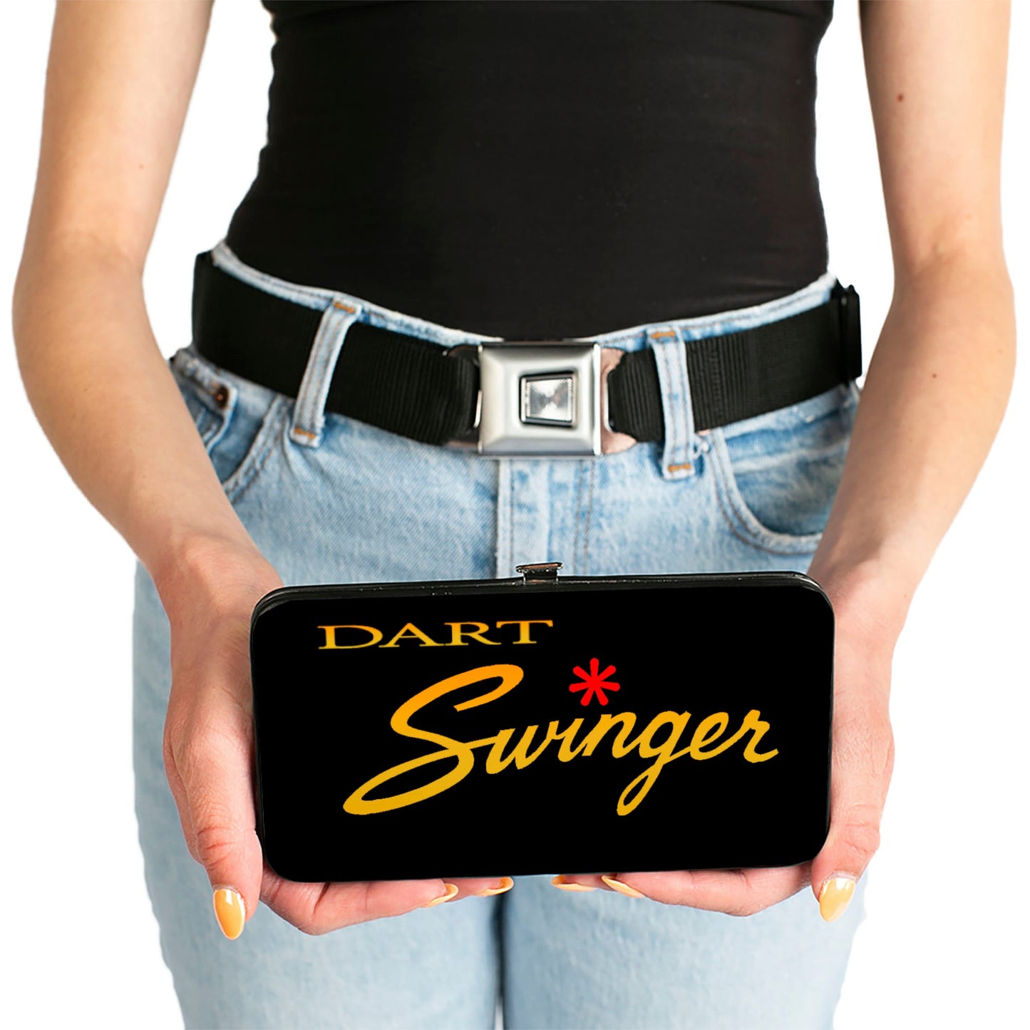 Hinged Wallet - Dodge DART SWINGER Script Black Red Yellow-Fade