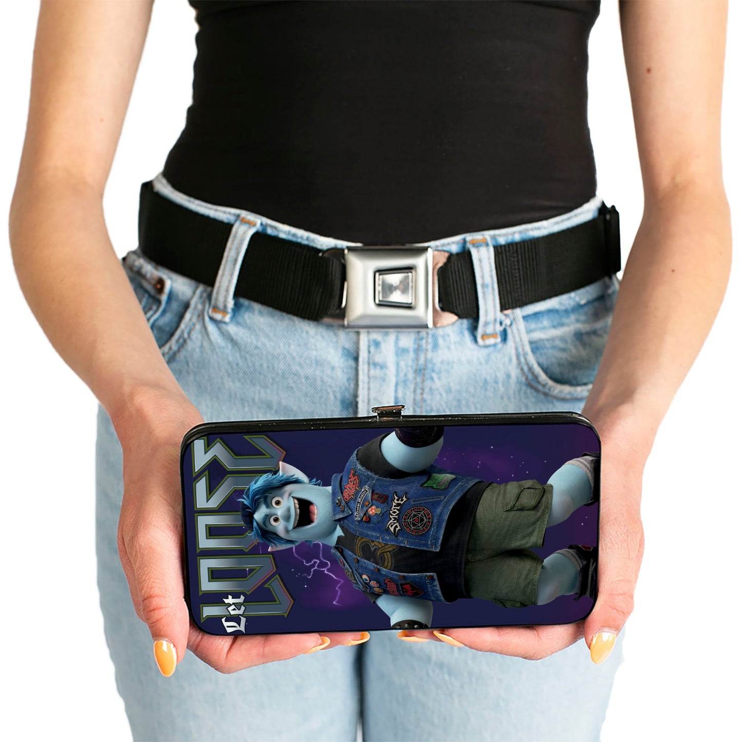 Hinged Wallet - Onward Barley LET LOOSE Smiling Pose + Galaxy Purples
