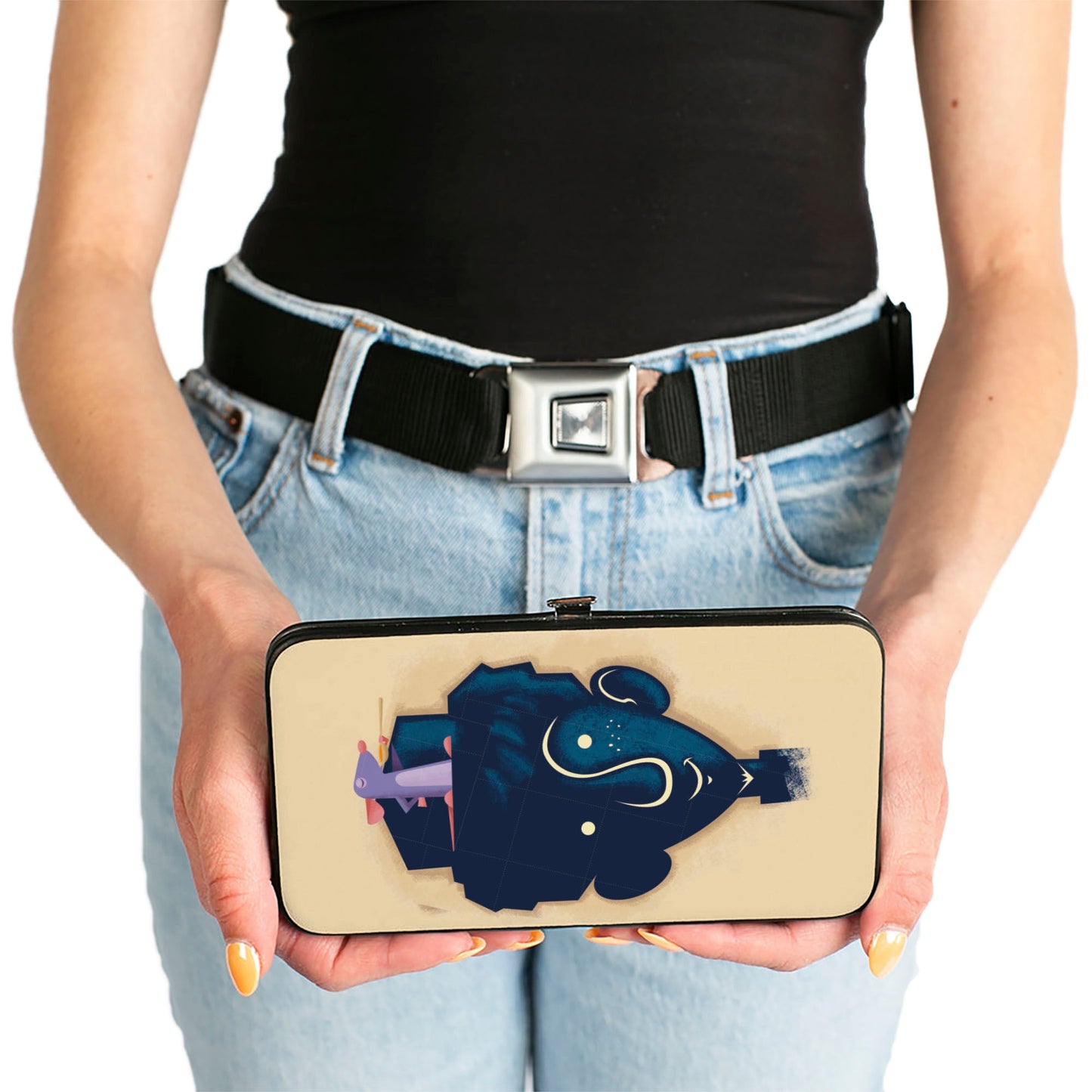 Hinged Wallet - Ratatouille Remy Eating Pose + Paris Logo Beige Reds Blues