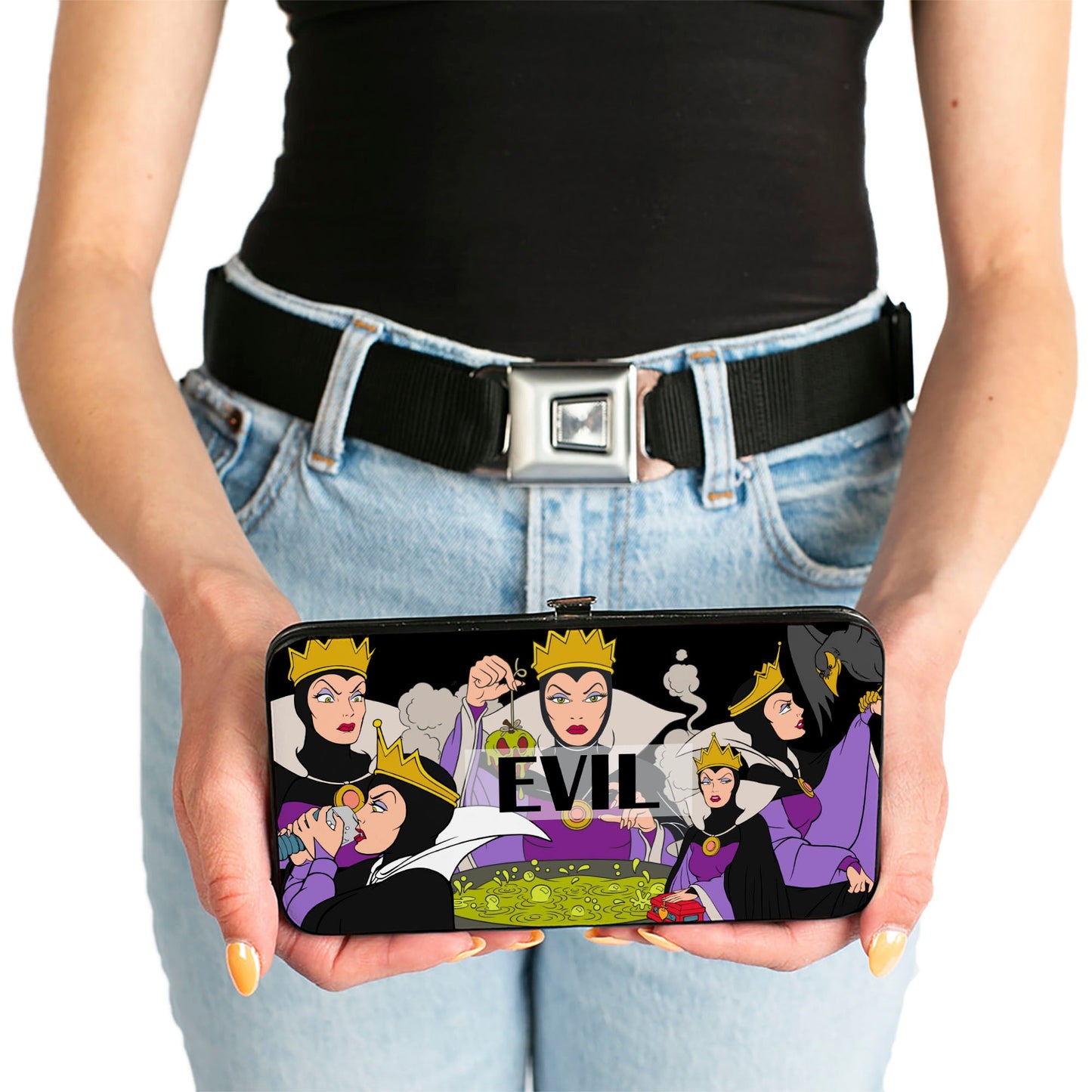Hinged Wallet - Snow White's EVIL QUEEN Poses Collage Black