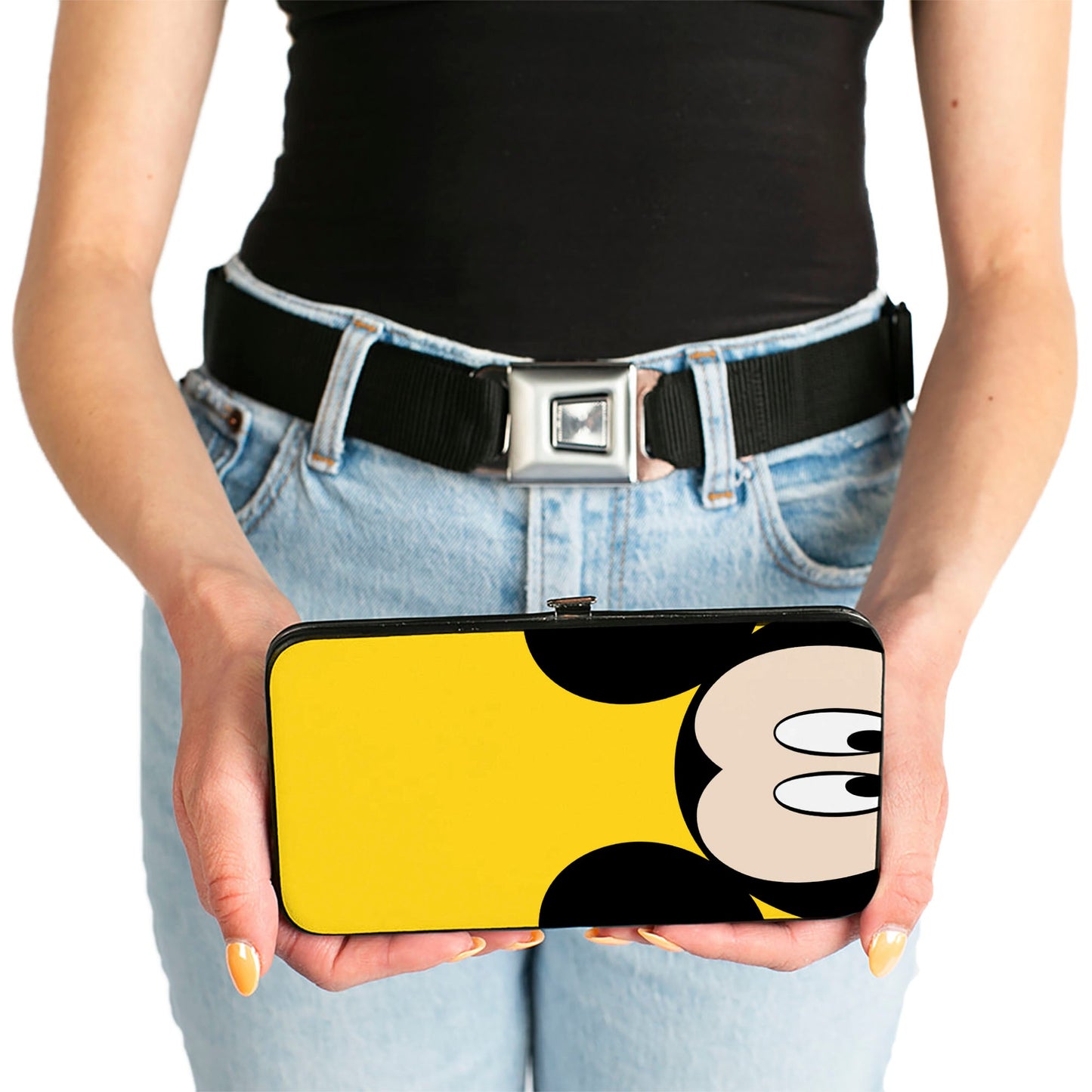 Hinged Wallet - Mickey Mouse Eye Yellow + Buttons Black Red White