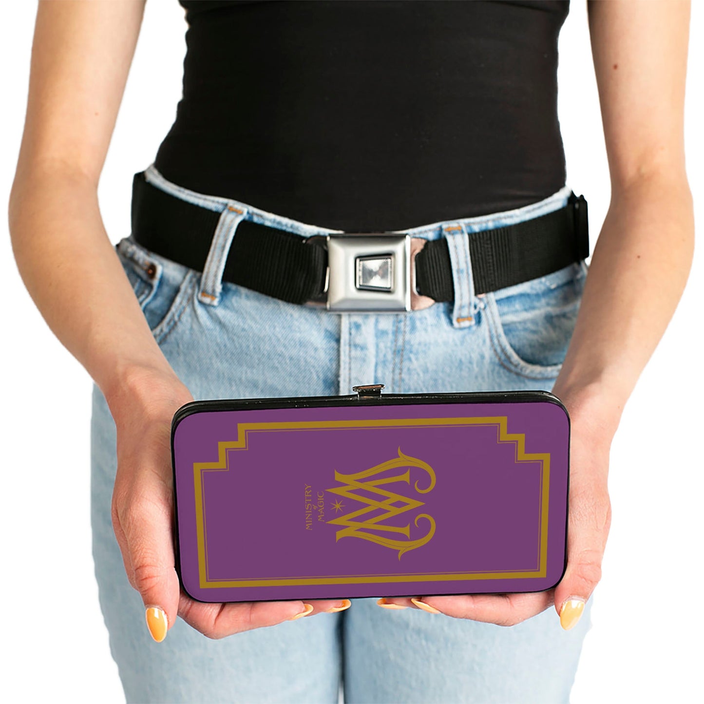 Hinged Wallet - Fantastic Beasts The Crimes of Grindelwald MINISTRY OF MAGIC Icon + VISITOR Pass Purple Gold Multi Color