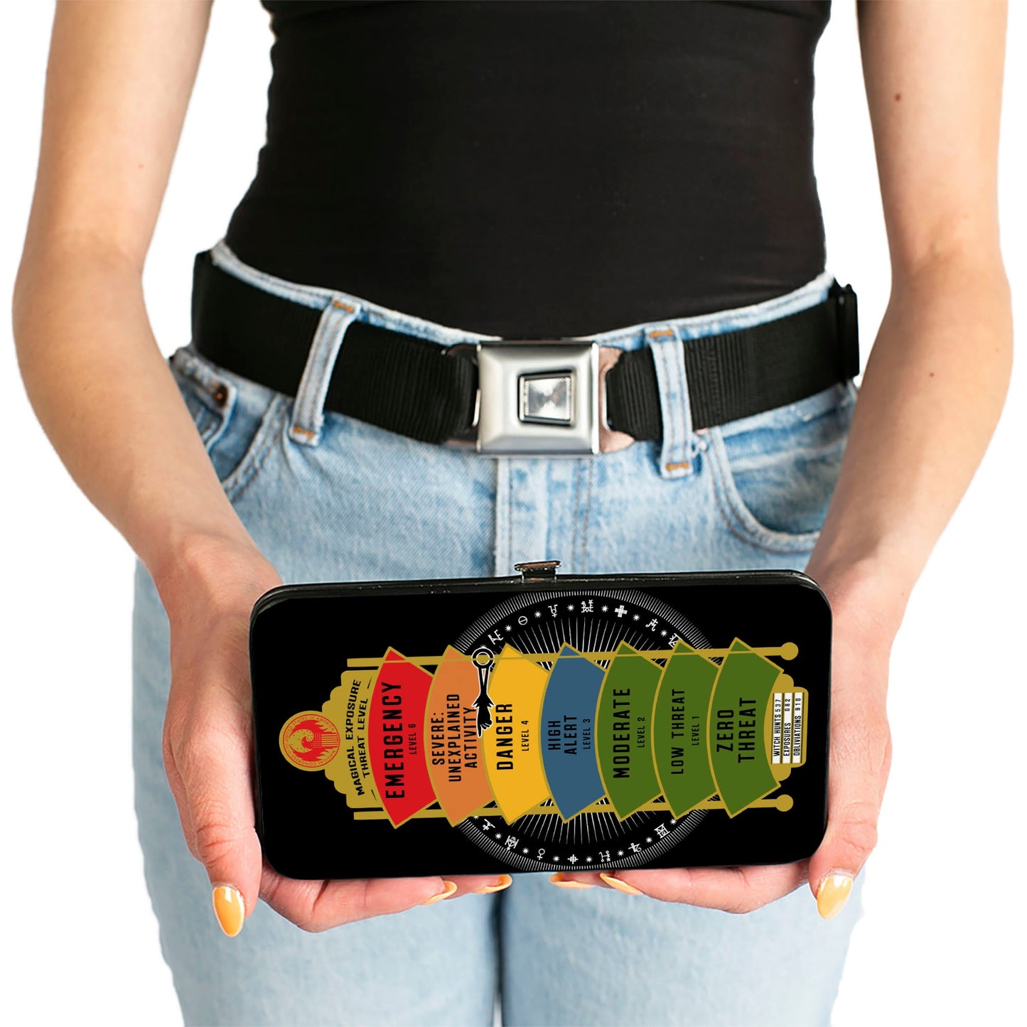 Hinged Wallet - FANTASTIC BEASTS AND WHERE TO FIND THEM MAGICAL EXPOSURE THREAT LEVEL Meter Black White Multi Color