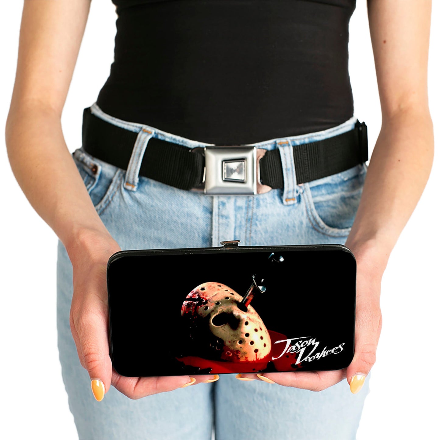 Hinged Wallet - Friday the 13th the Final Chapter JASON VORHEES Mask Black Red White