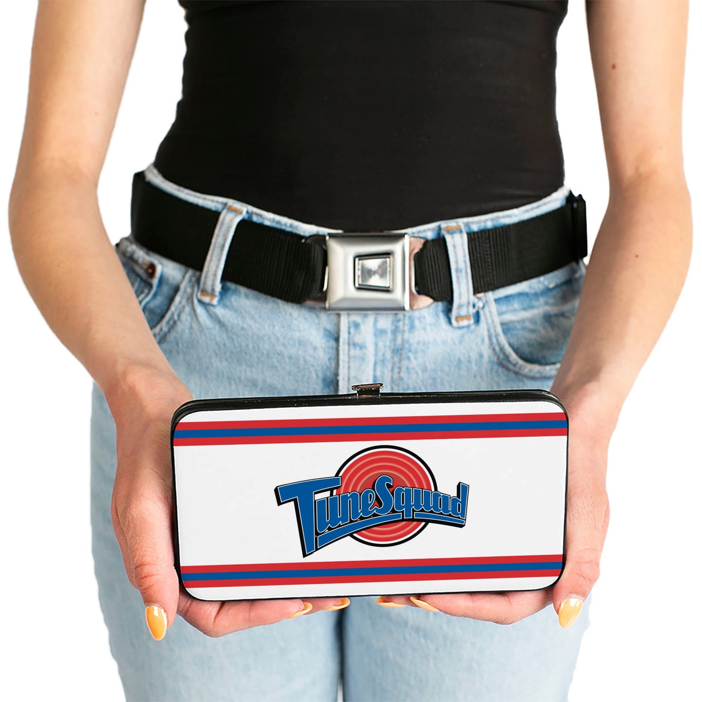 Hinged Wallet - Space Jam TUNE SQUAD Logo Stripe White Red Blue