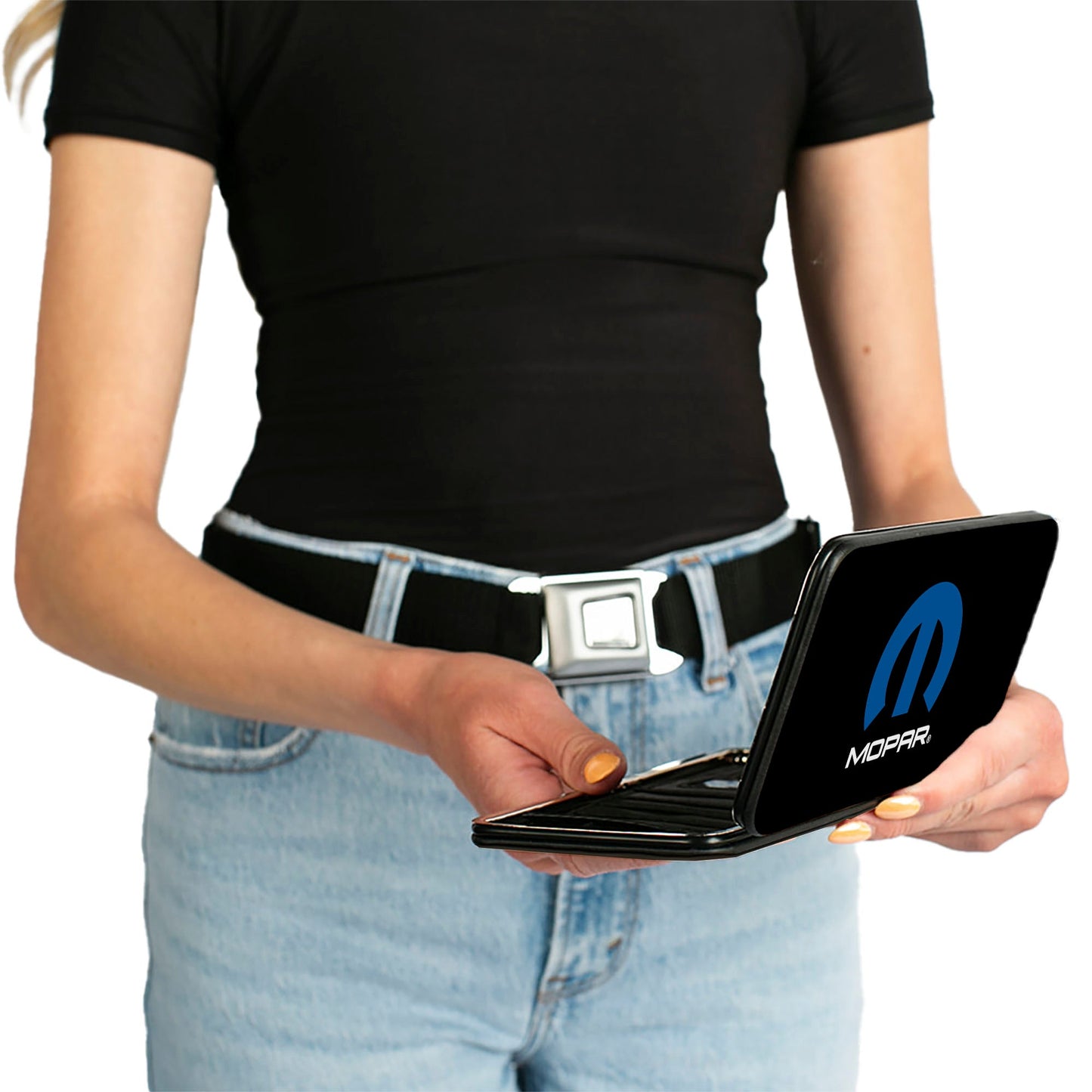 Hinged Wallet - MOPAR Logo Black Blue White