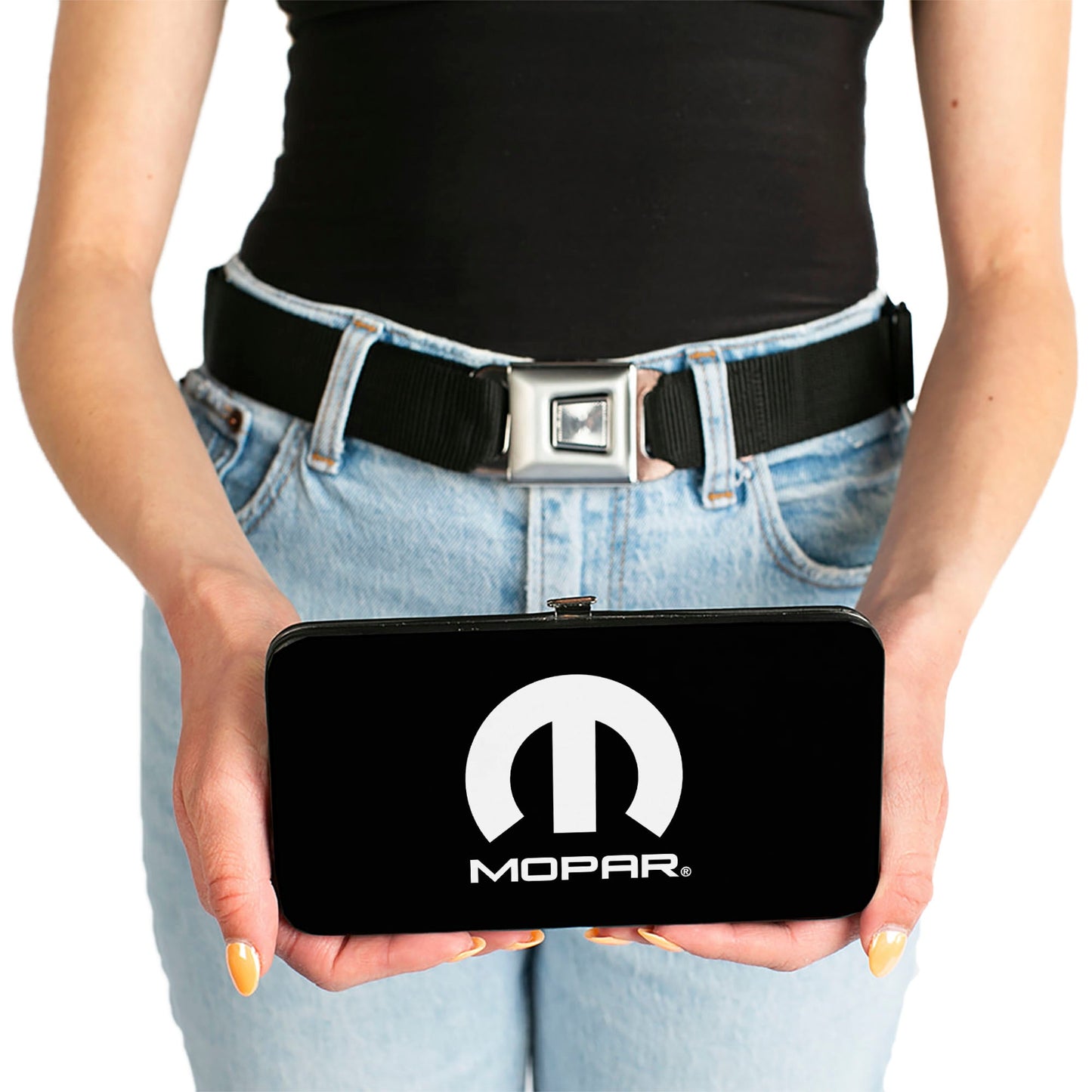 Hinged Wallet - MOPAR Logo Black White