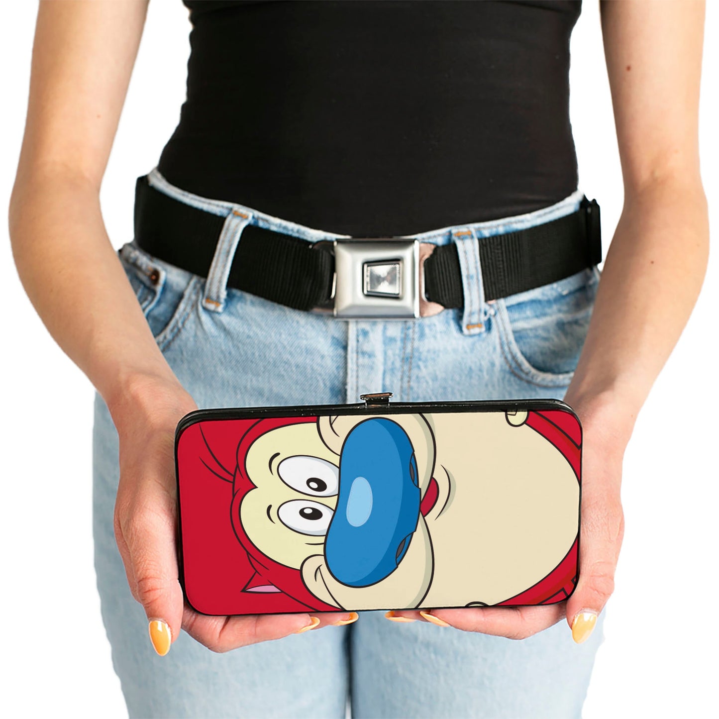 Hinged Wallet - The Ren & Stimpy Show Stimpy Smiling + Ren Winking CLOSE-UP Expressions