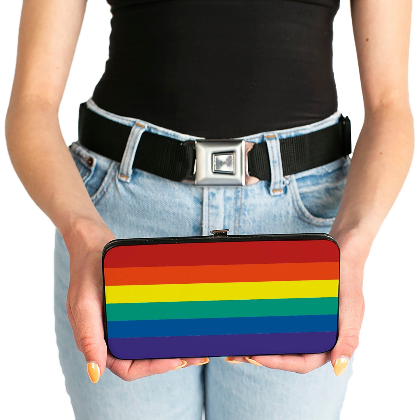 Hinged Wallet - Rainbow Print
