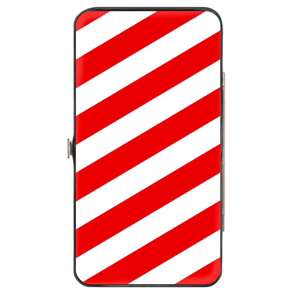 Hinged Wallet - Candy Cane2 Stripe White Red