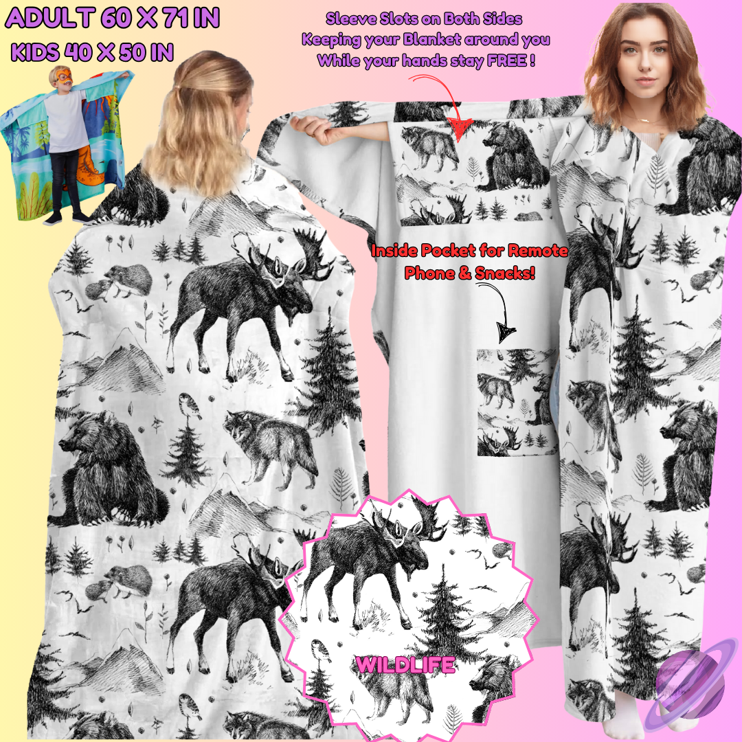 WEARABLE THROW RUN-WILD LIFE-PREORDER CLOSING 8/31- ETA LATE NOV./EARLY DEC.