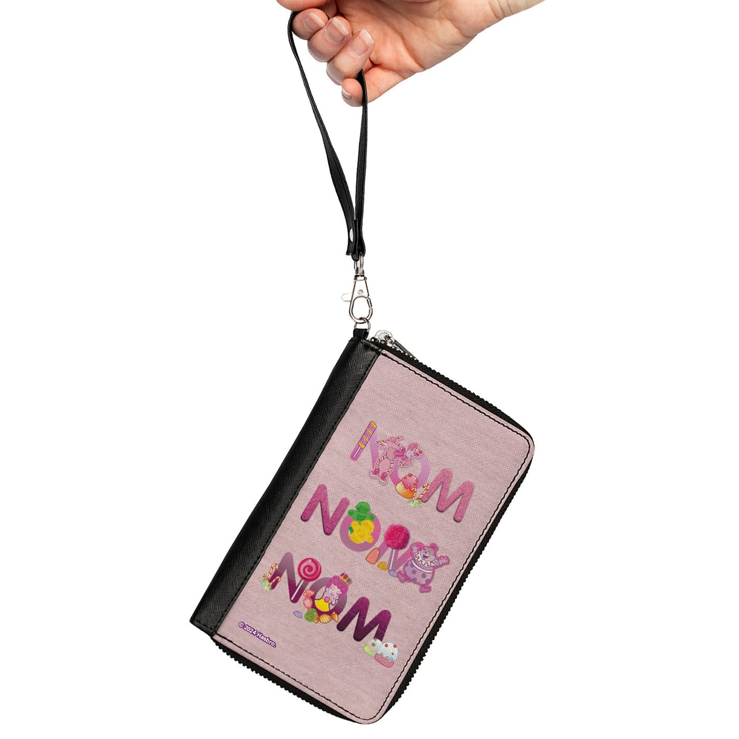 PU Zip Around Wallet Rectangle - Candy Land NOM NOM NOM Characters and Candy Pinks