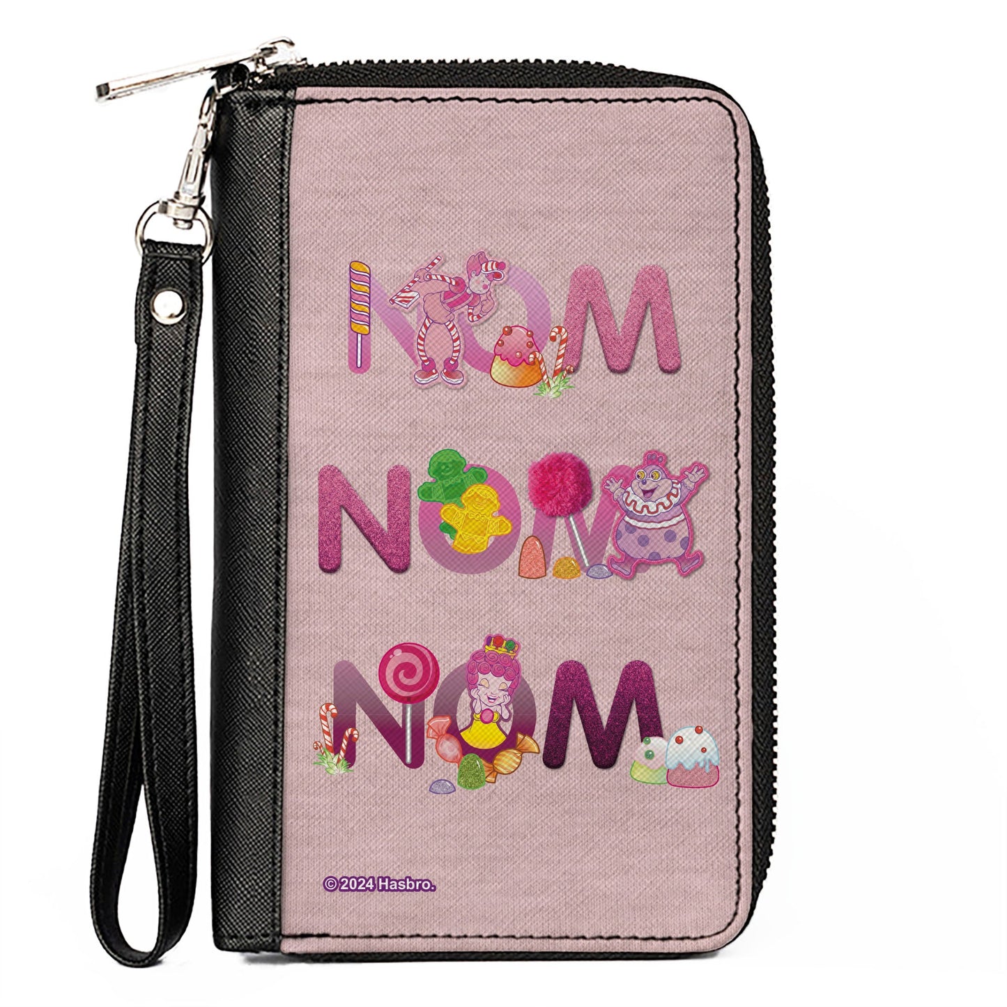 PU Zip Around Wallet Rectangle - Candy Land NOM NOM NOM Characters and Candy Pinks