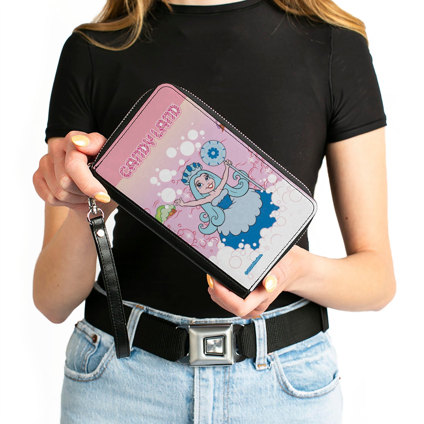 PU Zip Around Wallet Rectangle - CANDY LAND Queen Frostine Ice Cream Sea Pose Pinks