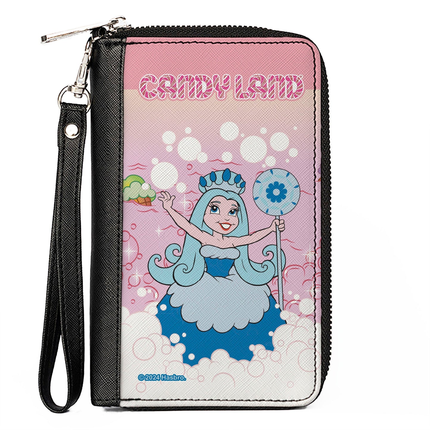 PU Zip Around Wallet Rectangle - CANDY LAND Queen Frostine Ice Cream Sea Pose Pinks