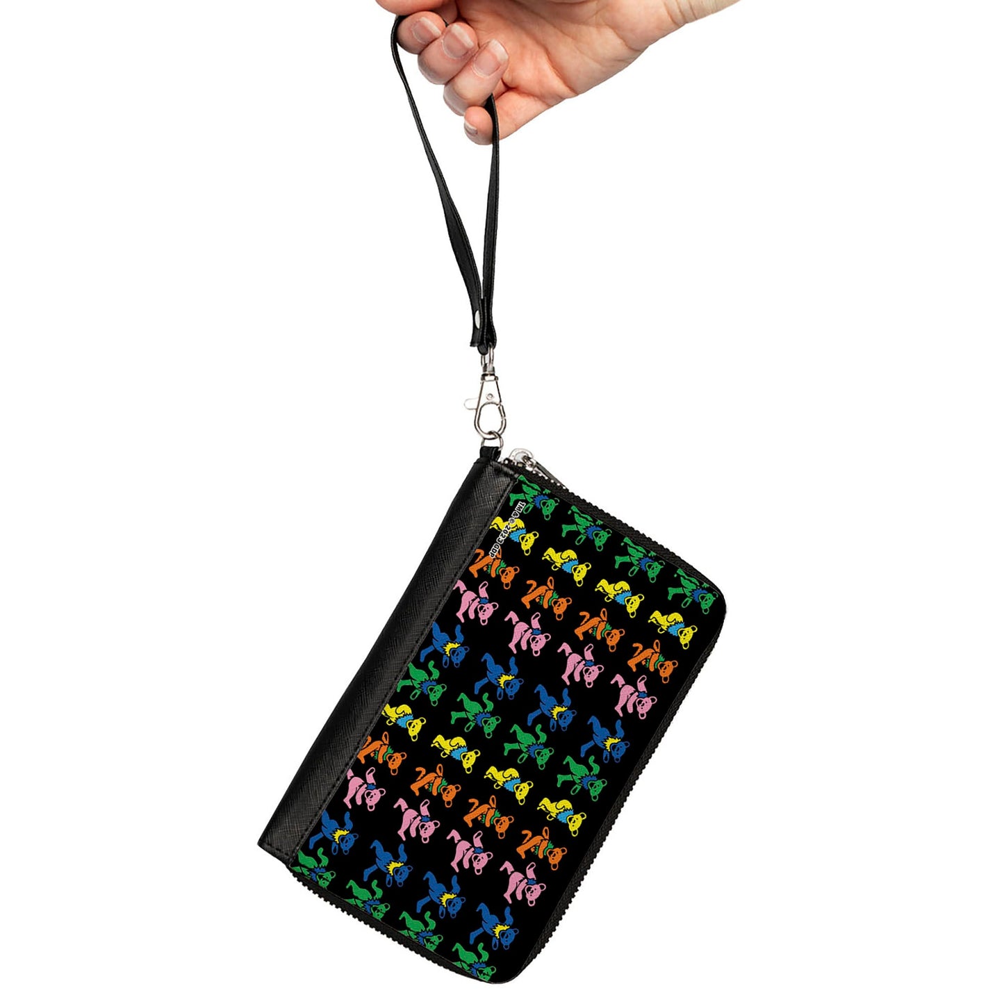PU Zip Around Wallet Rectangle - Grateful Dead Dancing Bears Black/Multi Color