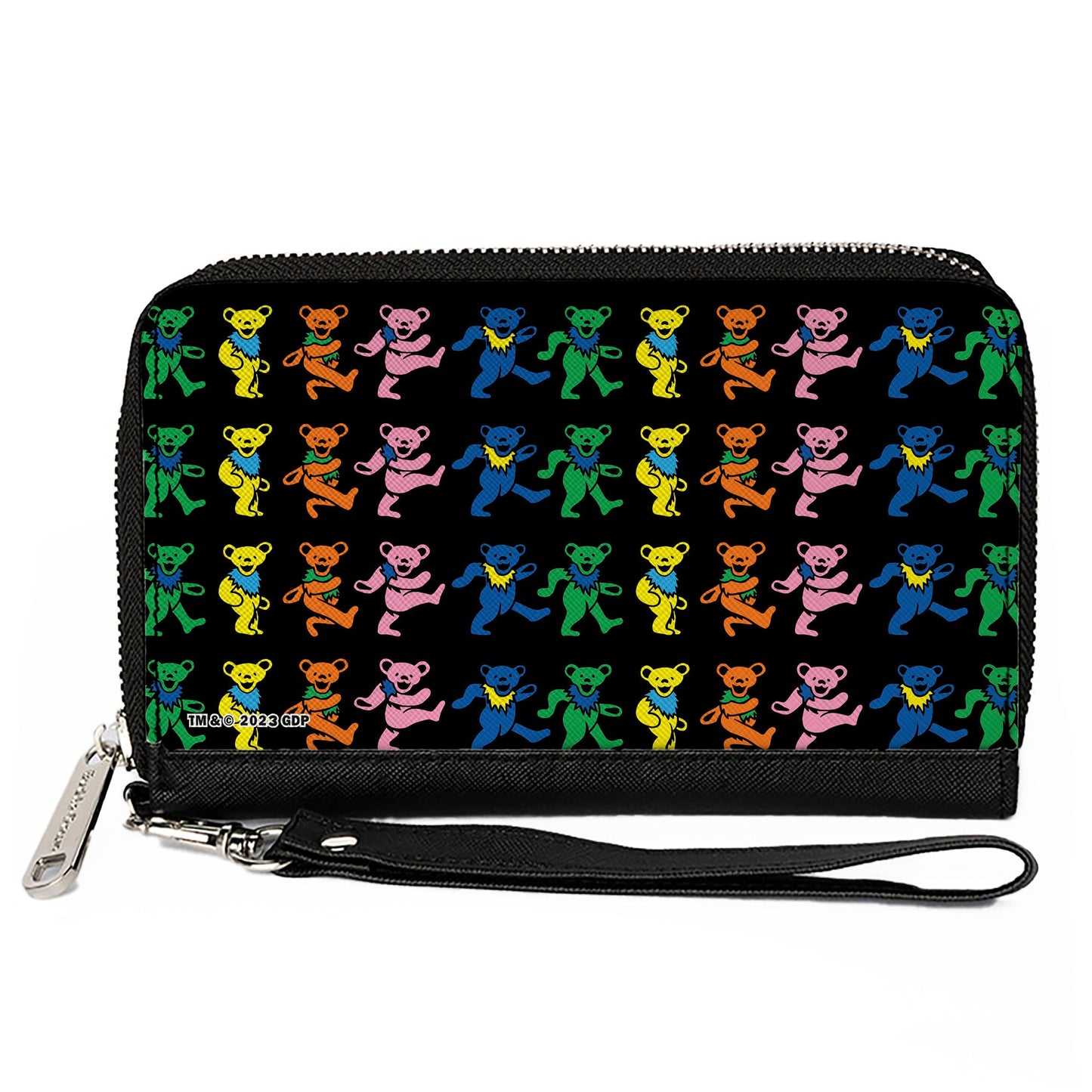 PU Zip Around Wallet Rectangle - Grateful Dead Dancing Bears Black/Multi Color