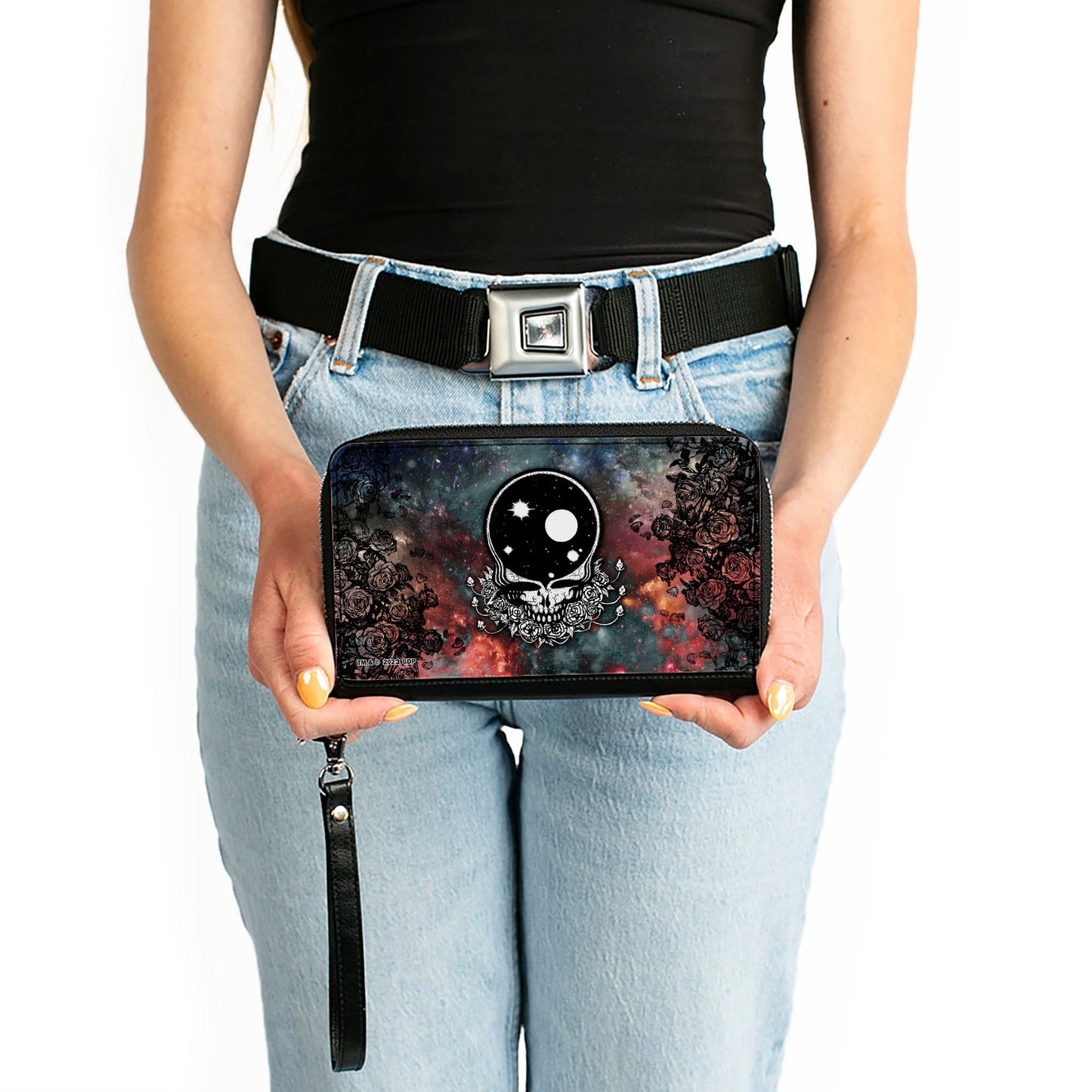 PU Zip Around Wallet Rectangle - Grateful Dead Space Your Face/Galaxy