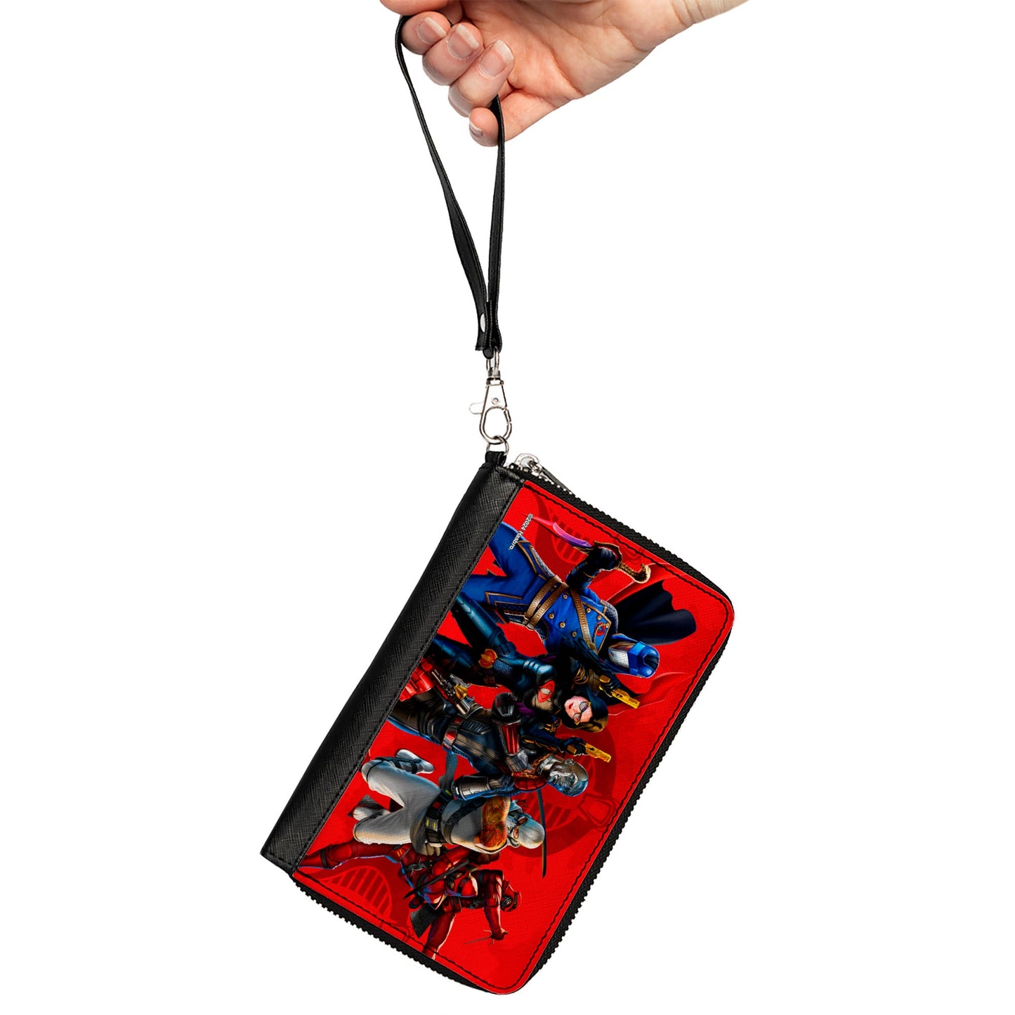 PU Zip Around Wallet Rectangle - GI Joe COBRA Agents Group Pose and Logo Reds