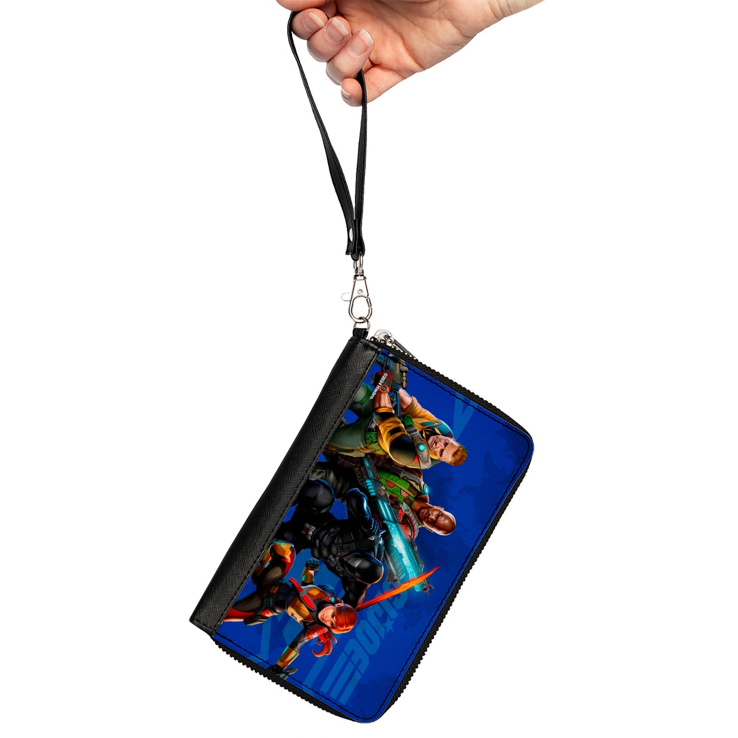 PU Zip Around Wallet Rectangle - GI Joe Unit Agents Group Pose and Logo Blues